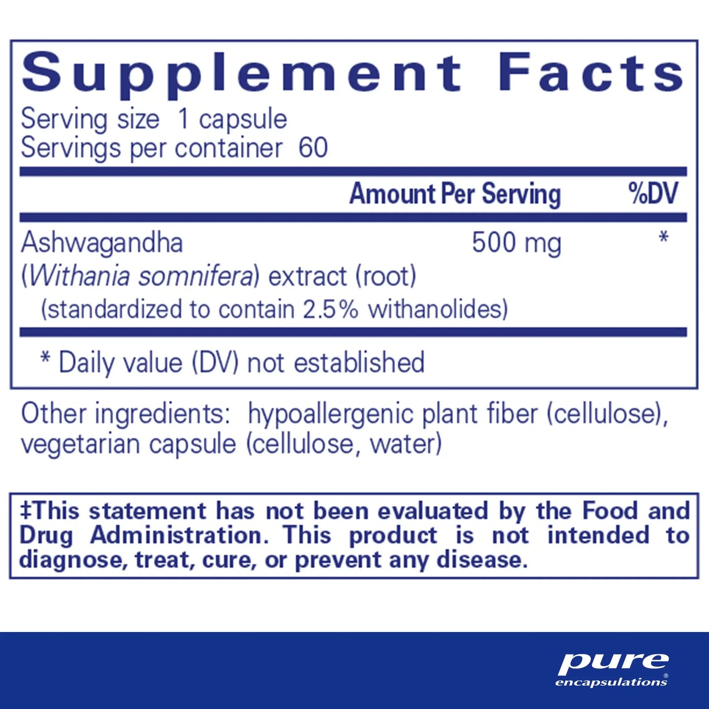 Pure Encapsulations Ashwagandha Capsules