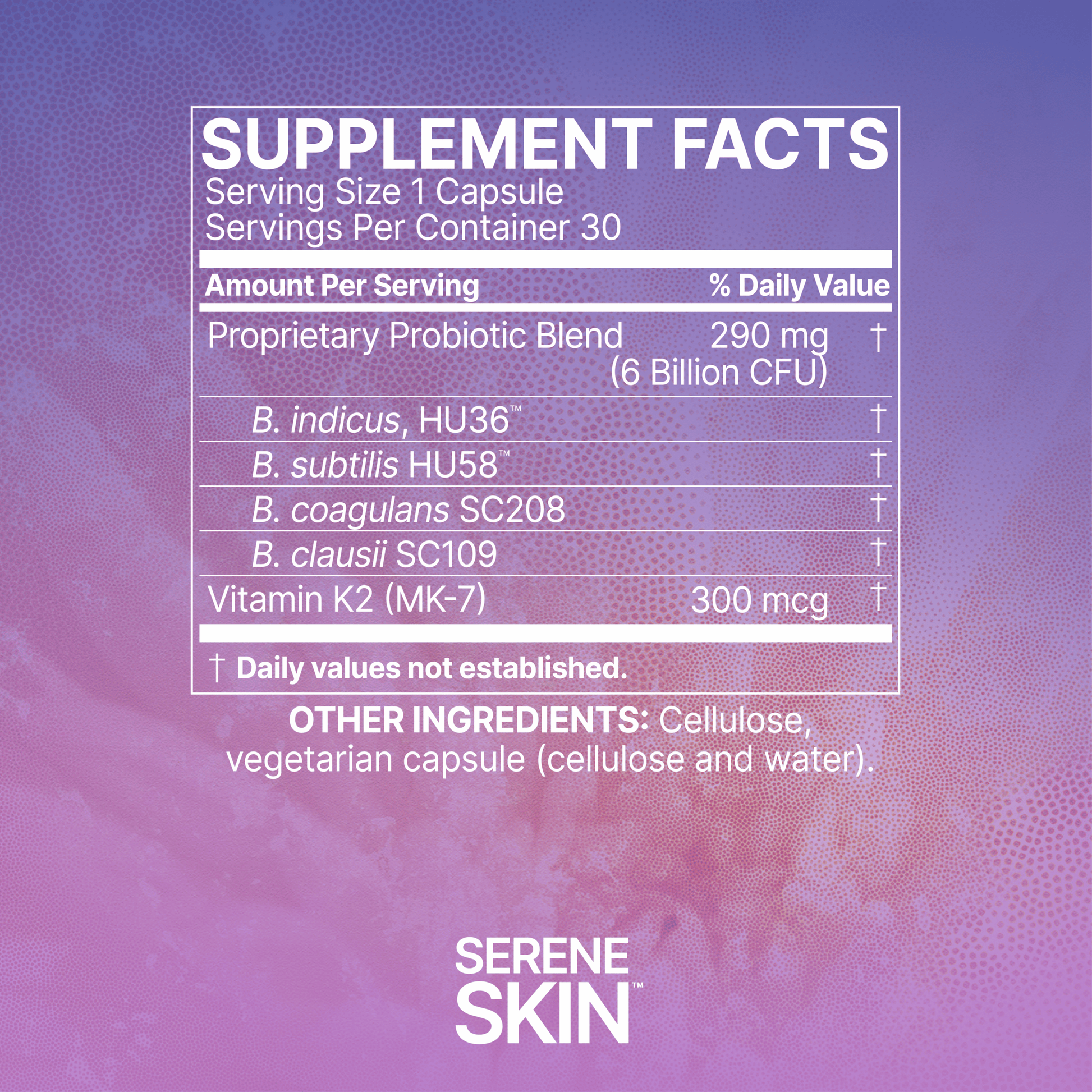 Microbiome Labs SereneSkin - Oral Probiotic Skincare Capsules