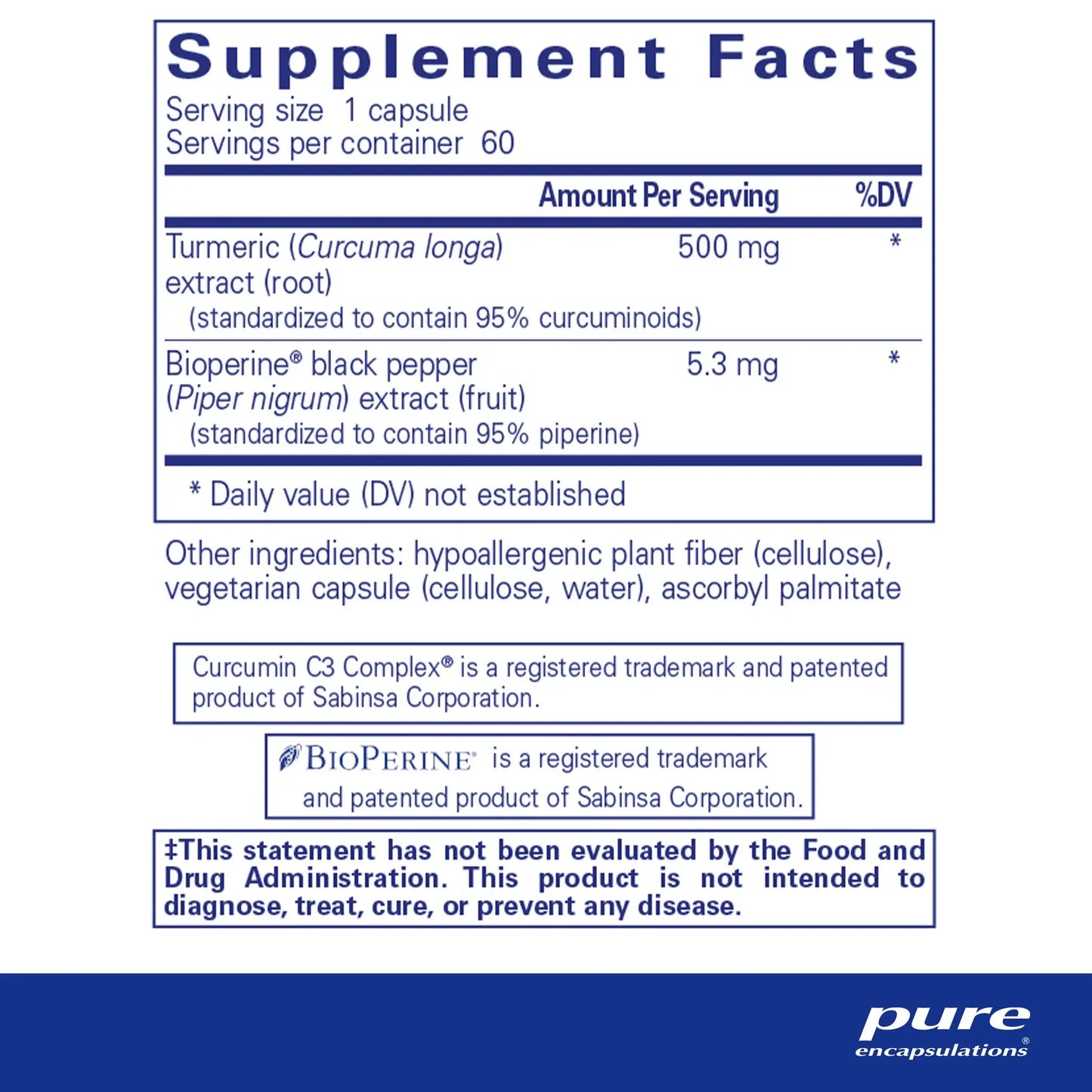 Pure Encapsulations Curcumin 500 Capsules