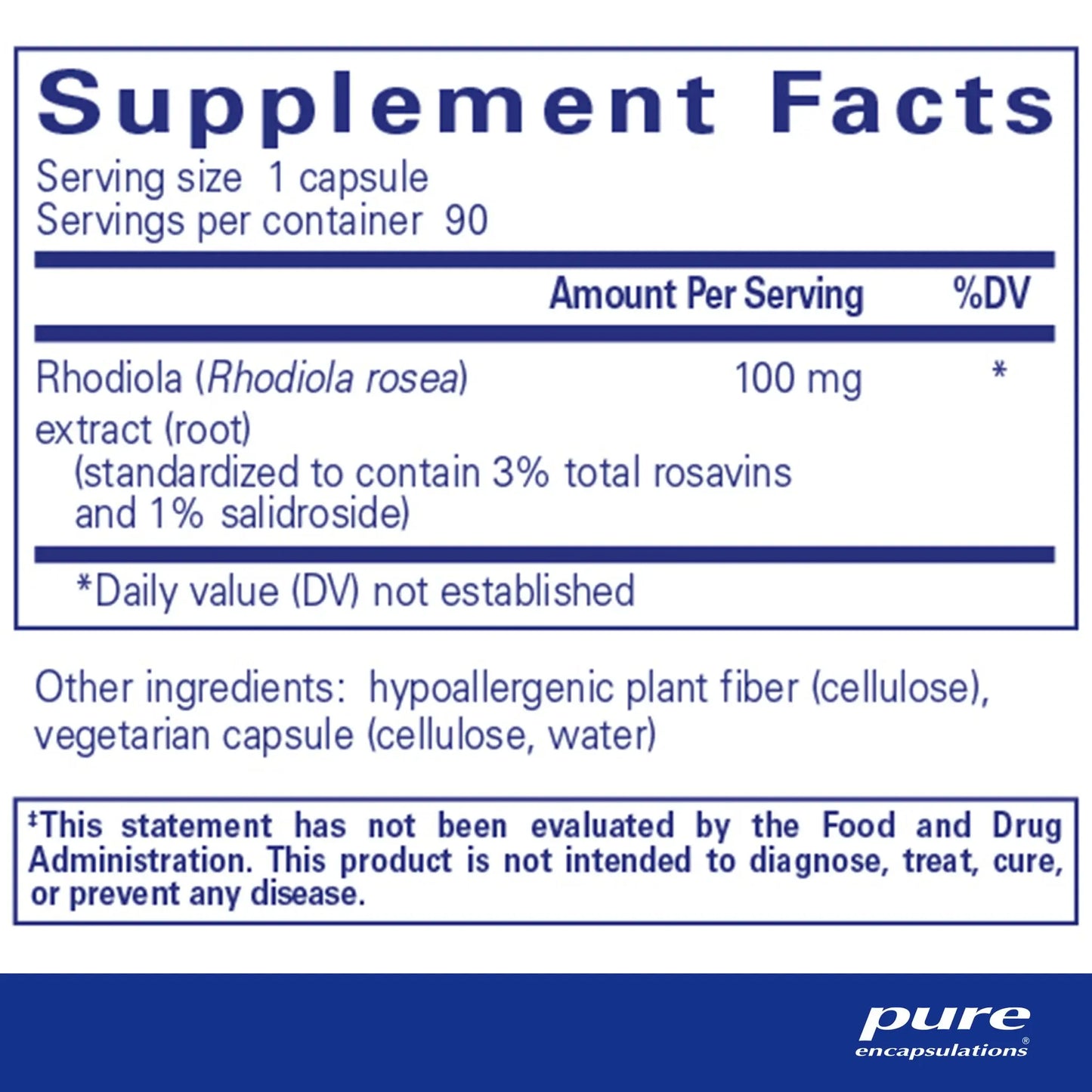 Pure Encapsulations Rhodiola Rosea Capsules