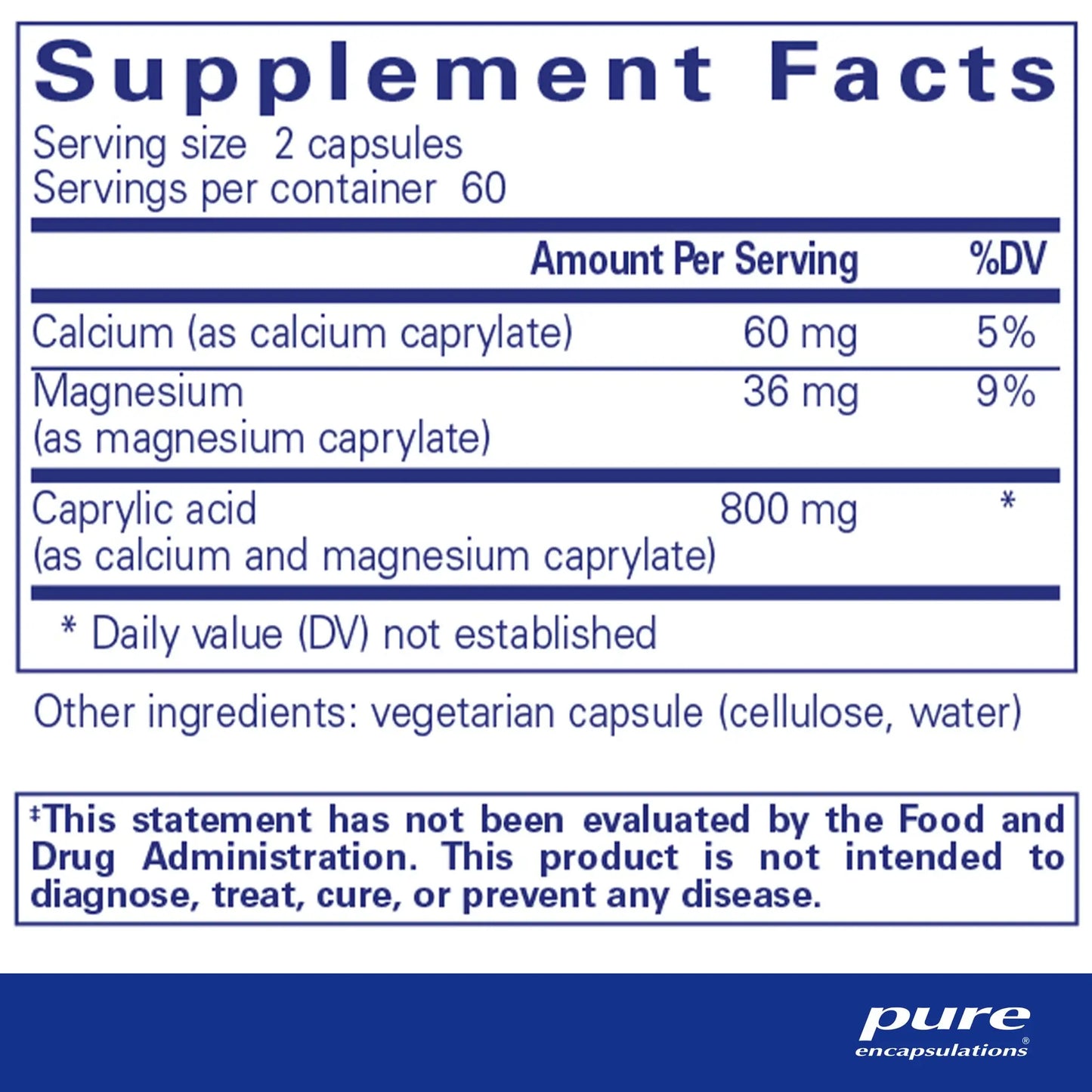 Pure Encapsulations Caprylic Acid Capsules