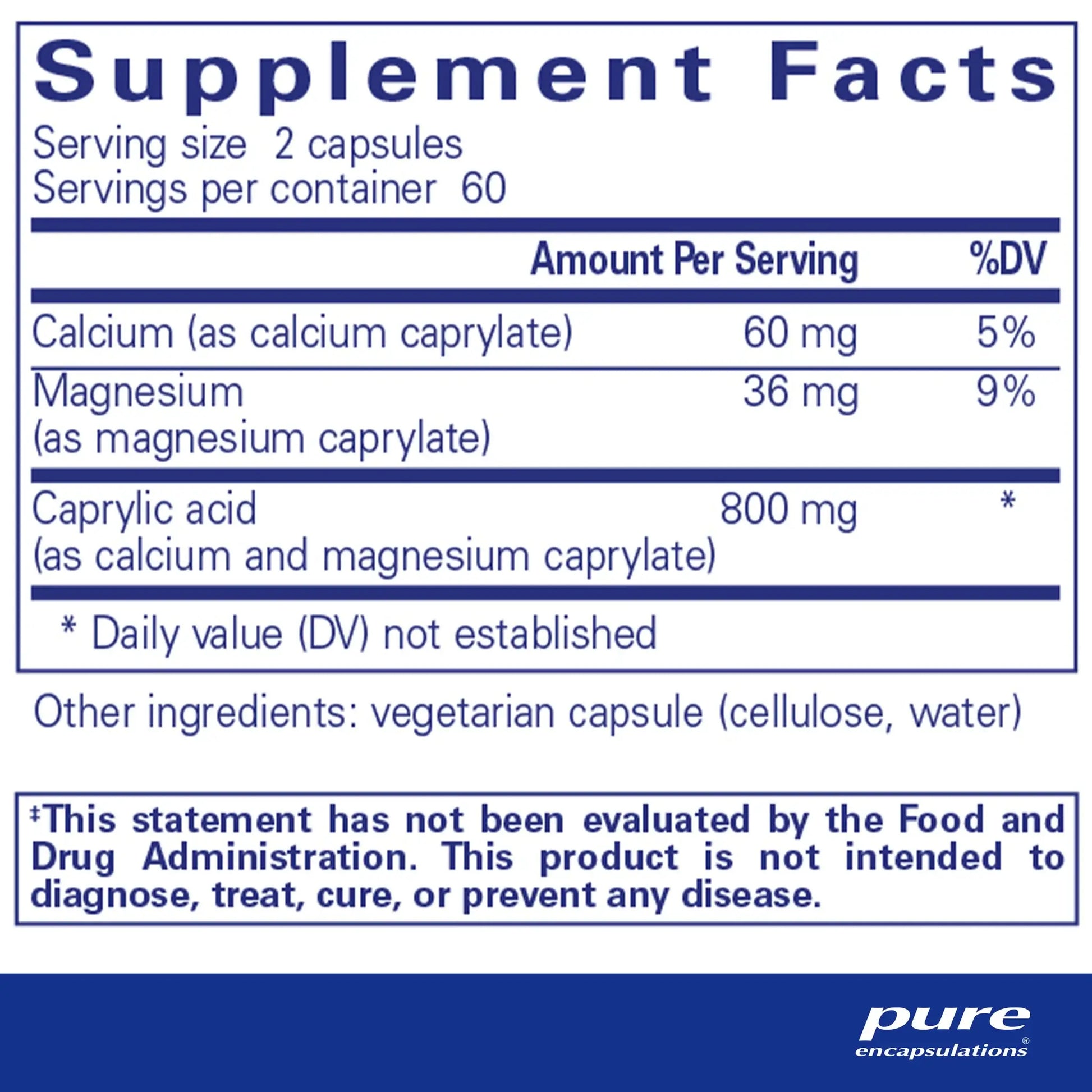Pure Encapsulations Caprylic Acid Capsules