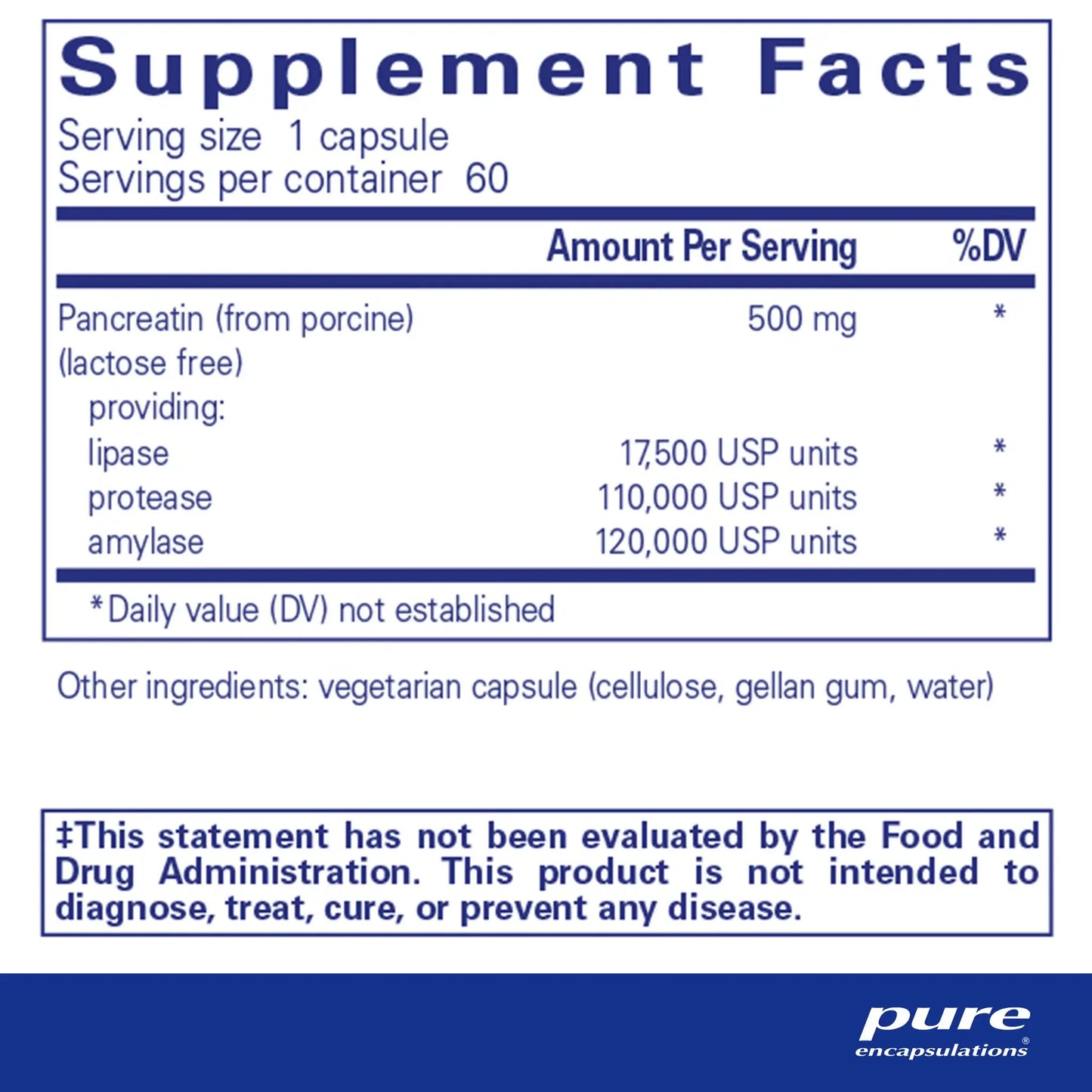 Pure Encapsulations Pancreatic Enzymes Capsules