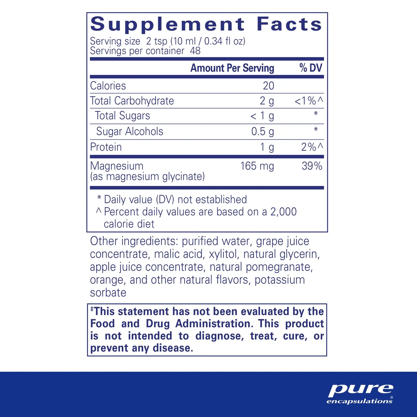 Pure Encapsulations Magnesium Glycinate Liquid