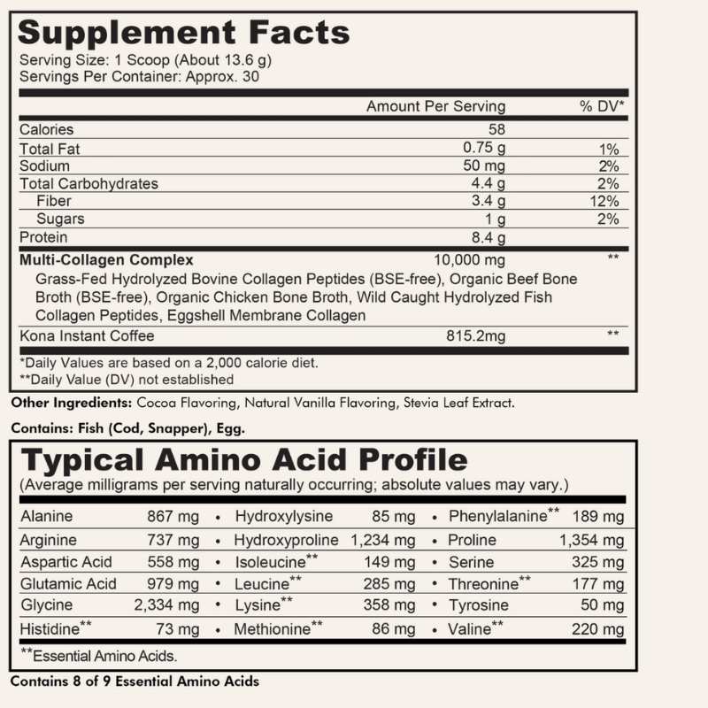 Kona Coffee Multi Collagen Peptides Powder