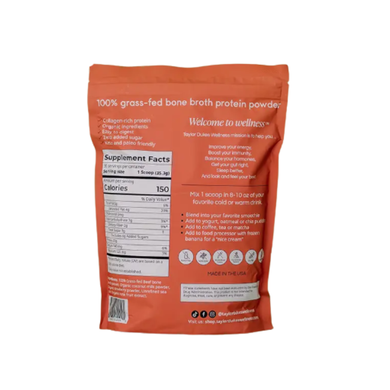 Taylor Dukes Bone Broth Protein Powder - Strawberries & Cream 2