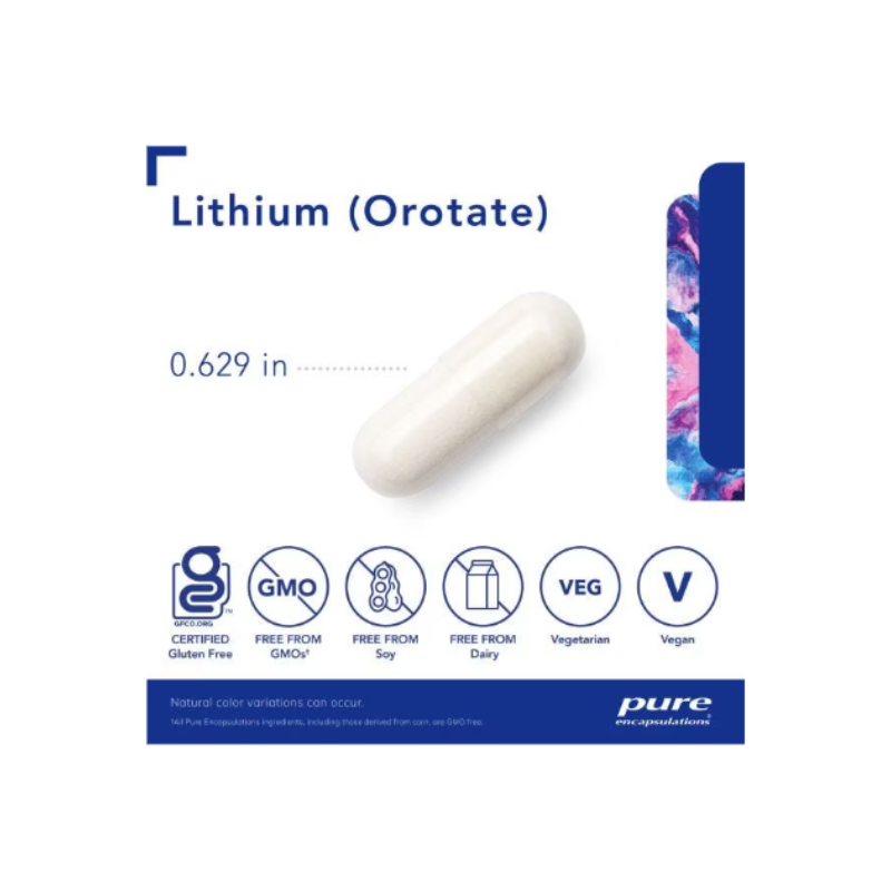 Pure Encapsulations Lithium (Orotate) 1mg Capsules 2