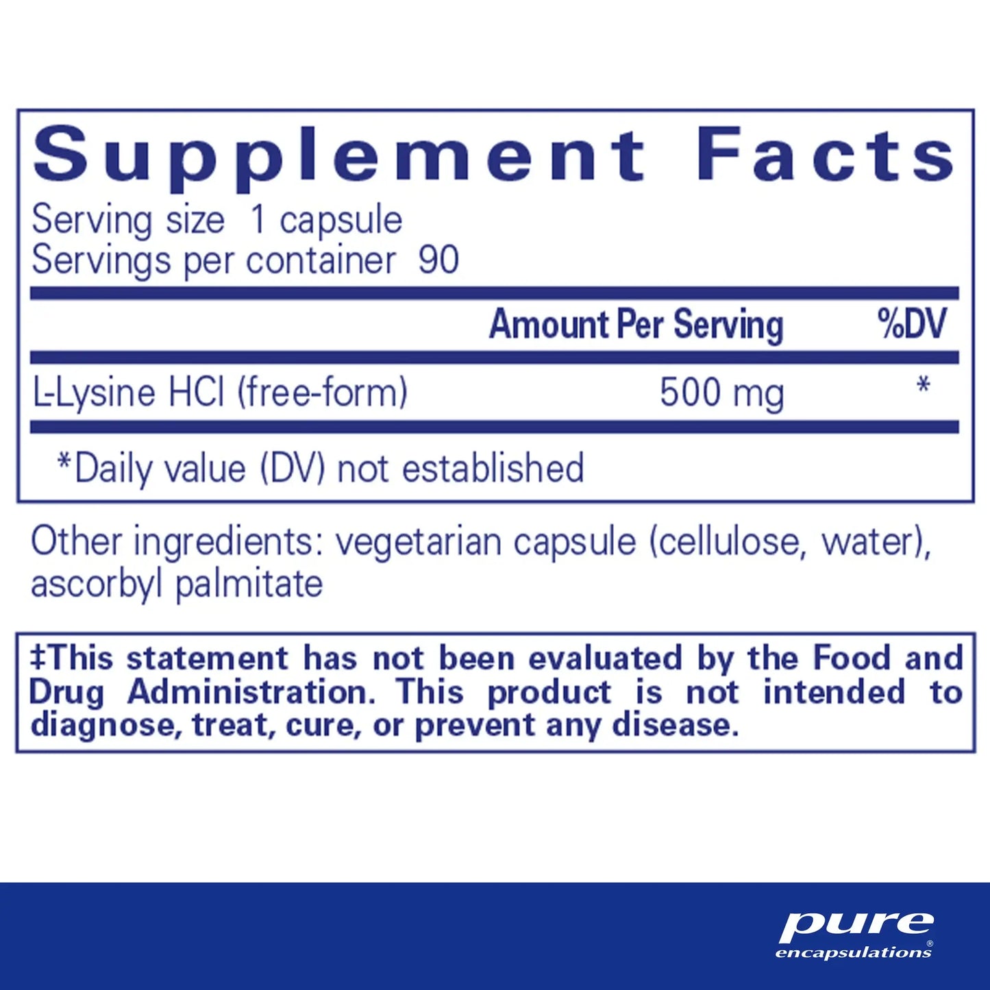 Pure Encapsulations L-Lysine Capsules