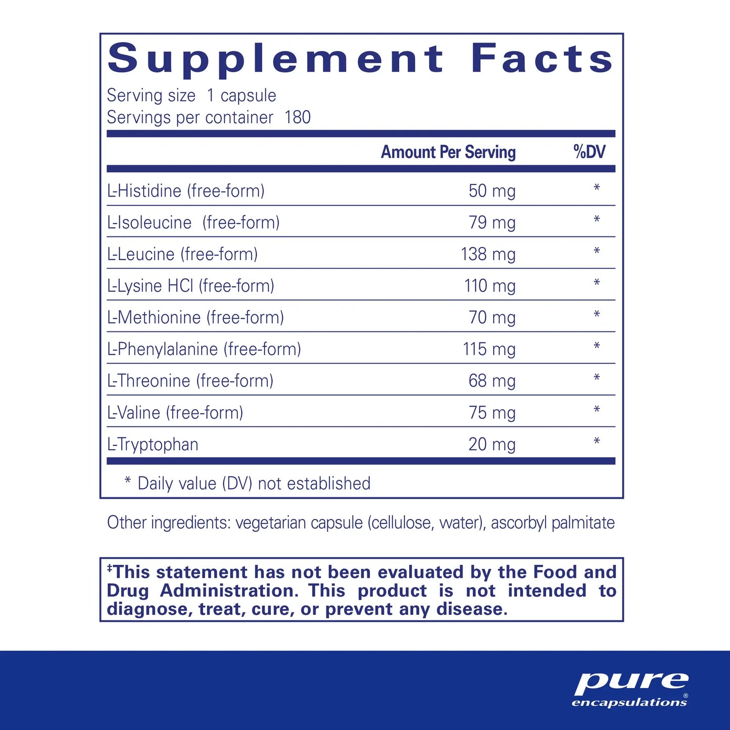 Pure Encapsulations Essential Aminos Capsules