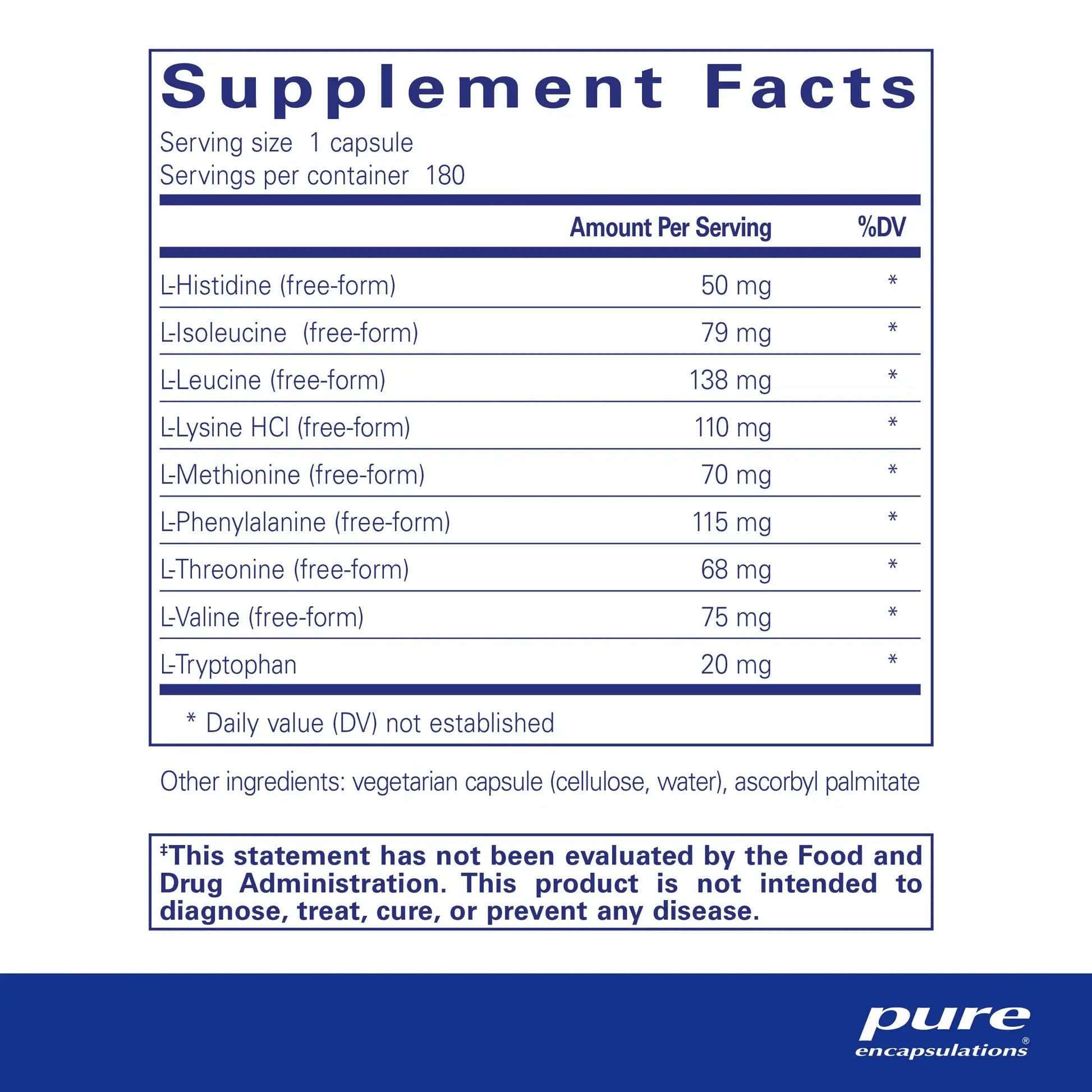 Pure Encapsulations Essential Aminos Capsules