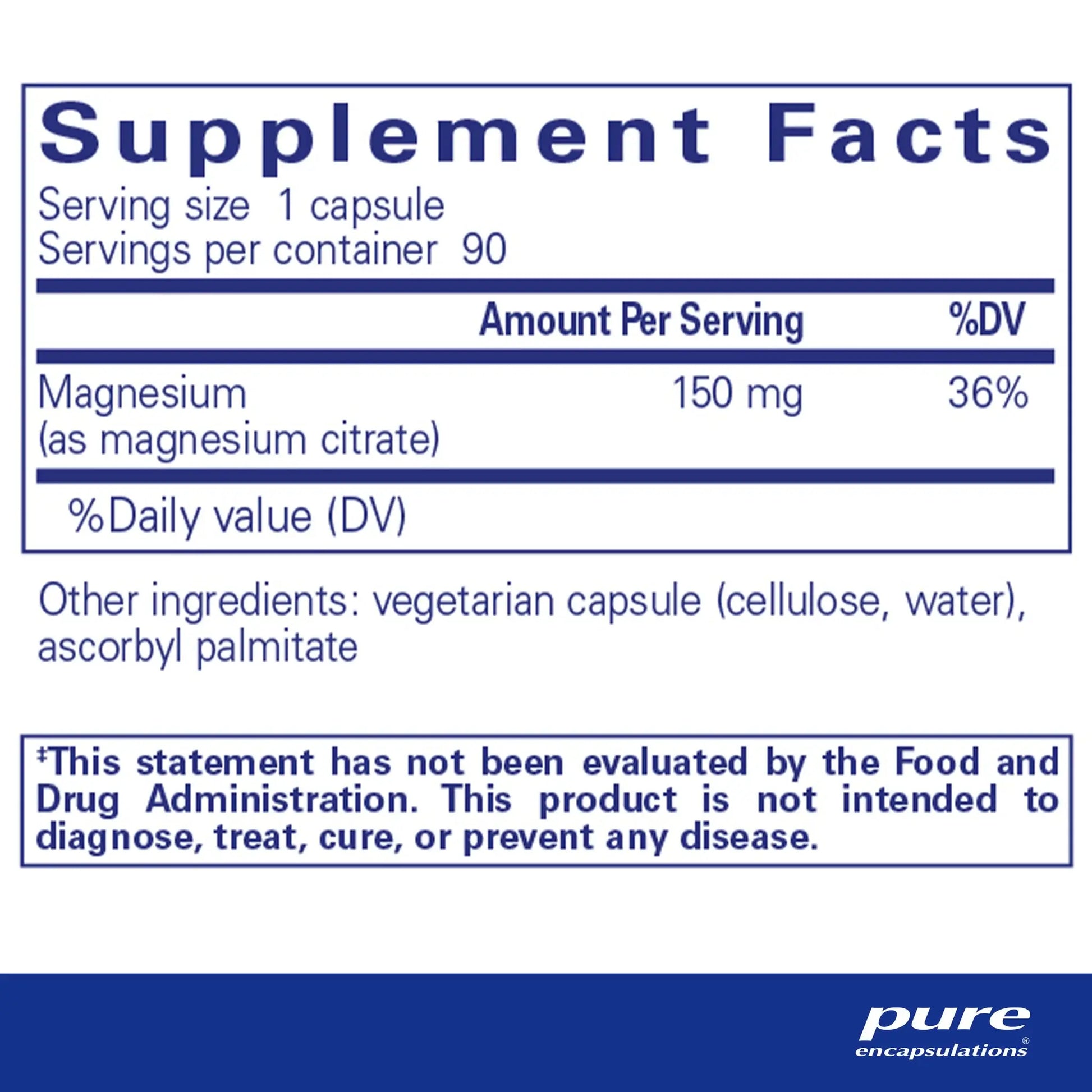 Pure Encapsulations Magnesium Citrate Capsules