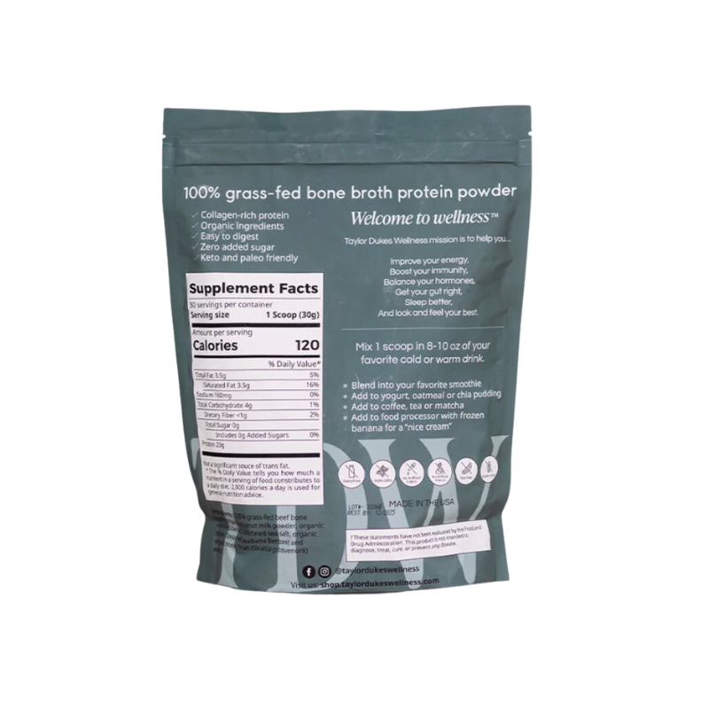 Taylor Dukes Bone Broth Protein Powder - Vanilla 2