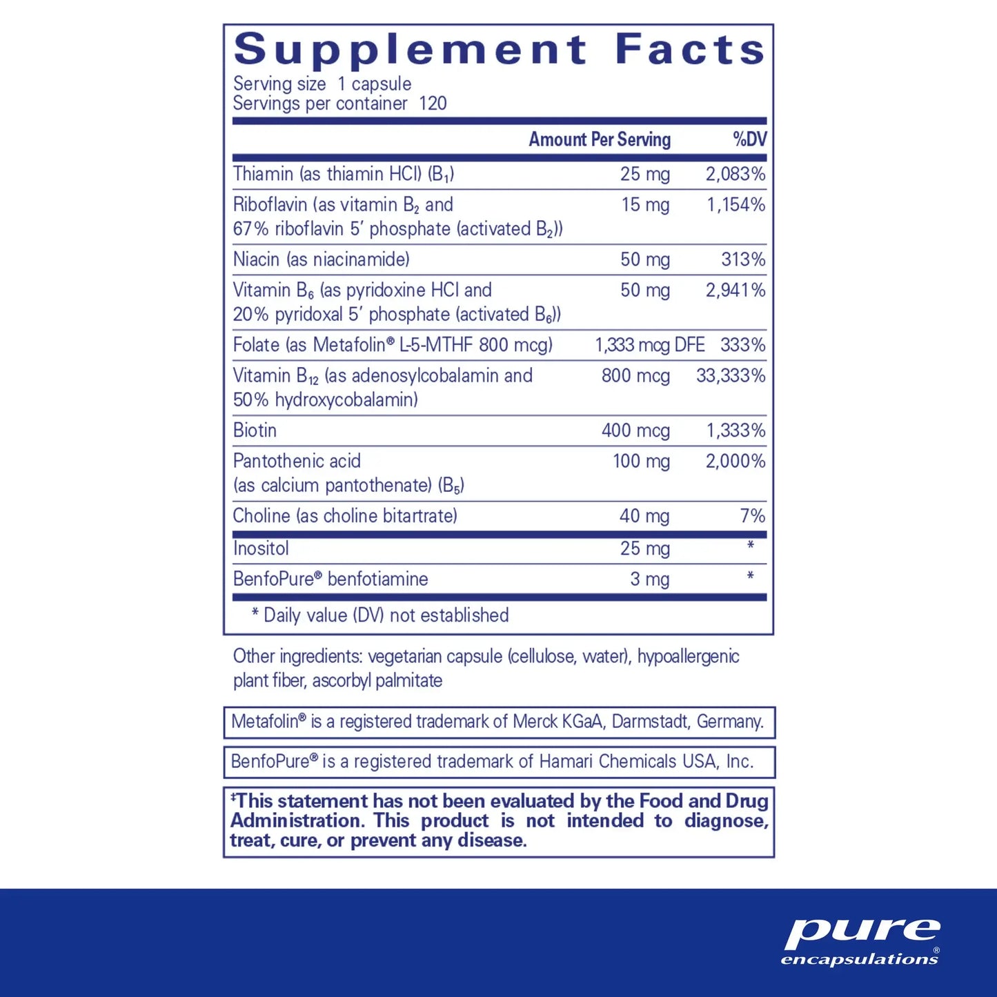 Pure Encapsulations PureGenomics B-Complex Capsules