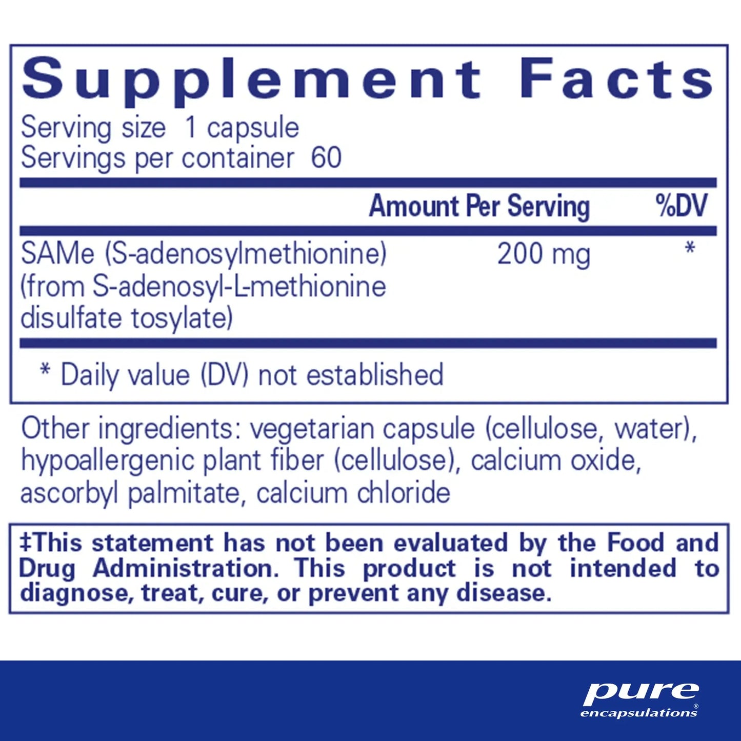 Pure Encapsulations SAMe Capsules