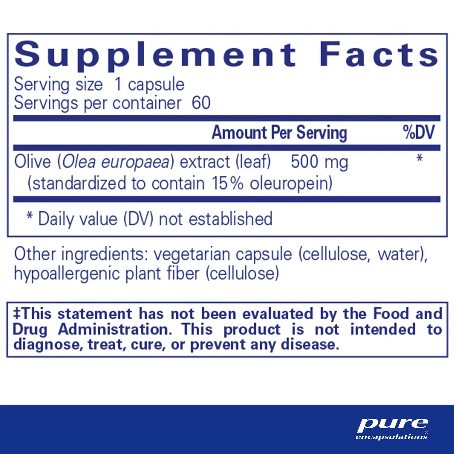 Pure Encapsulations Olive Leaf Extract Capsules