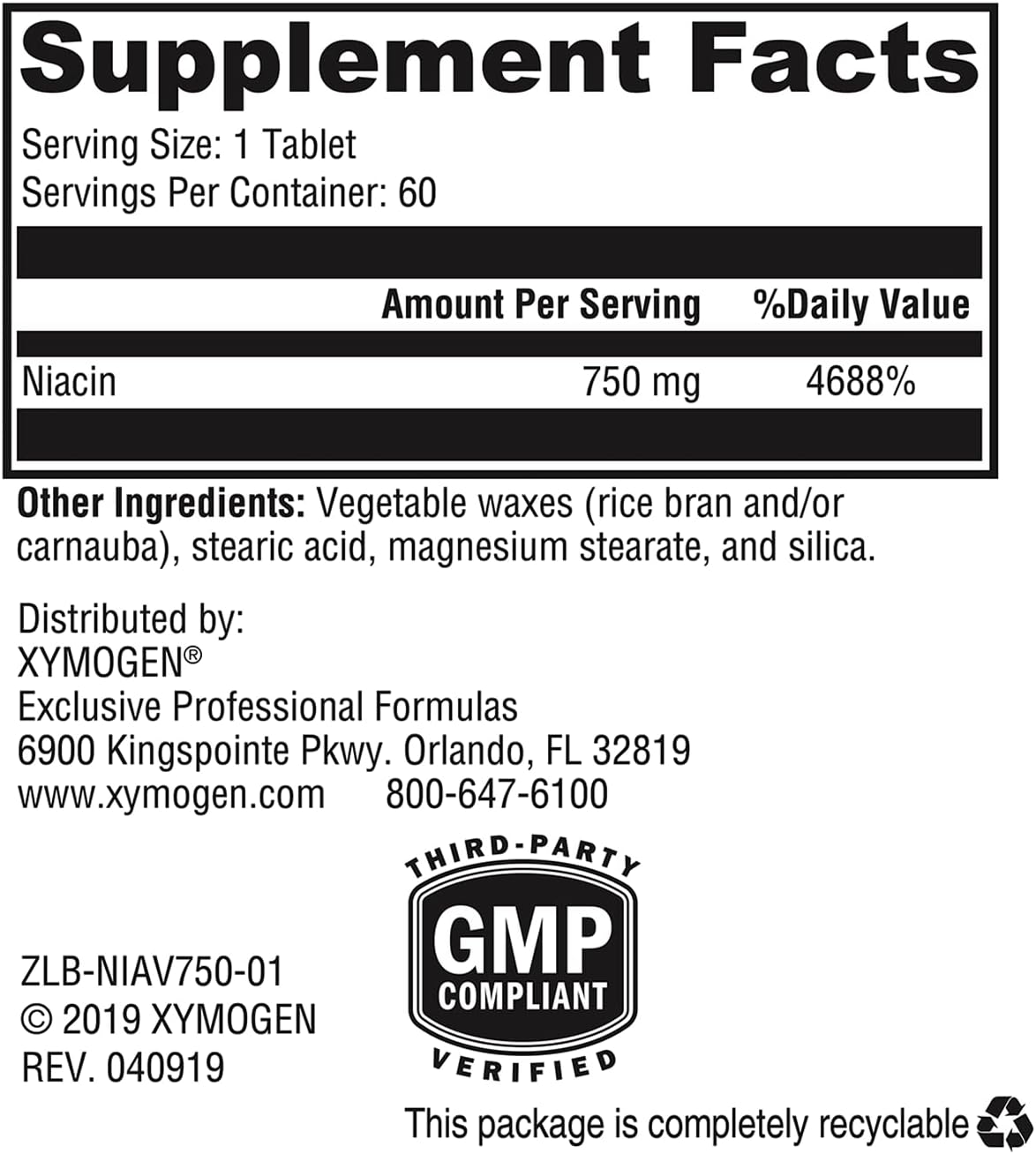 Xymogen Niavasc 750 capsules