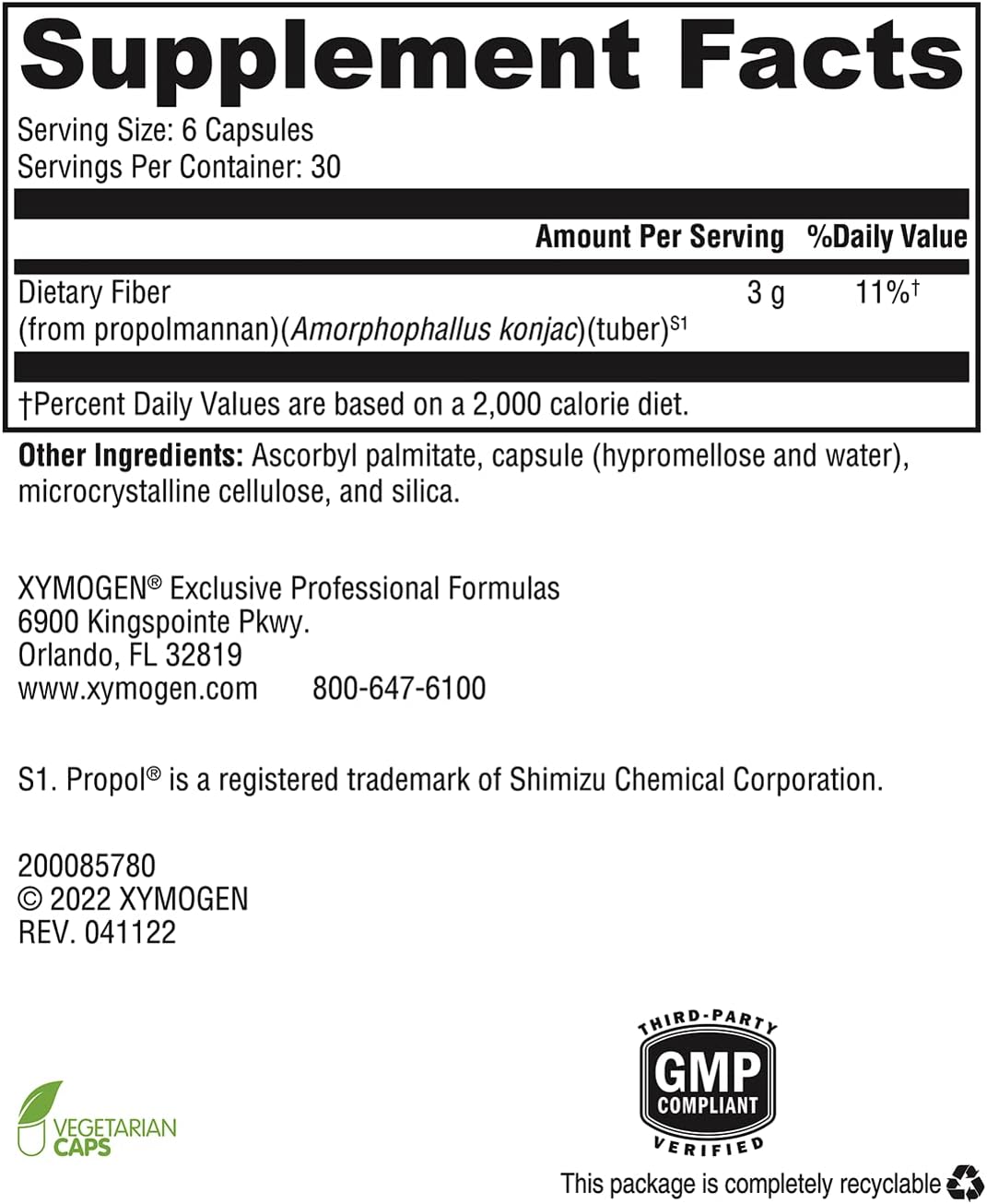 Xymogen OptiFIber Lean Capsules