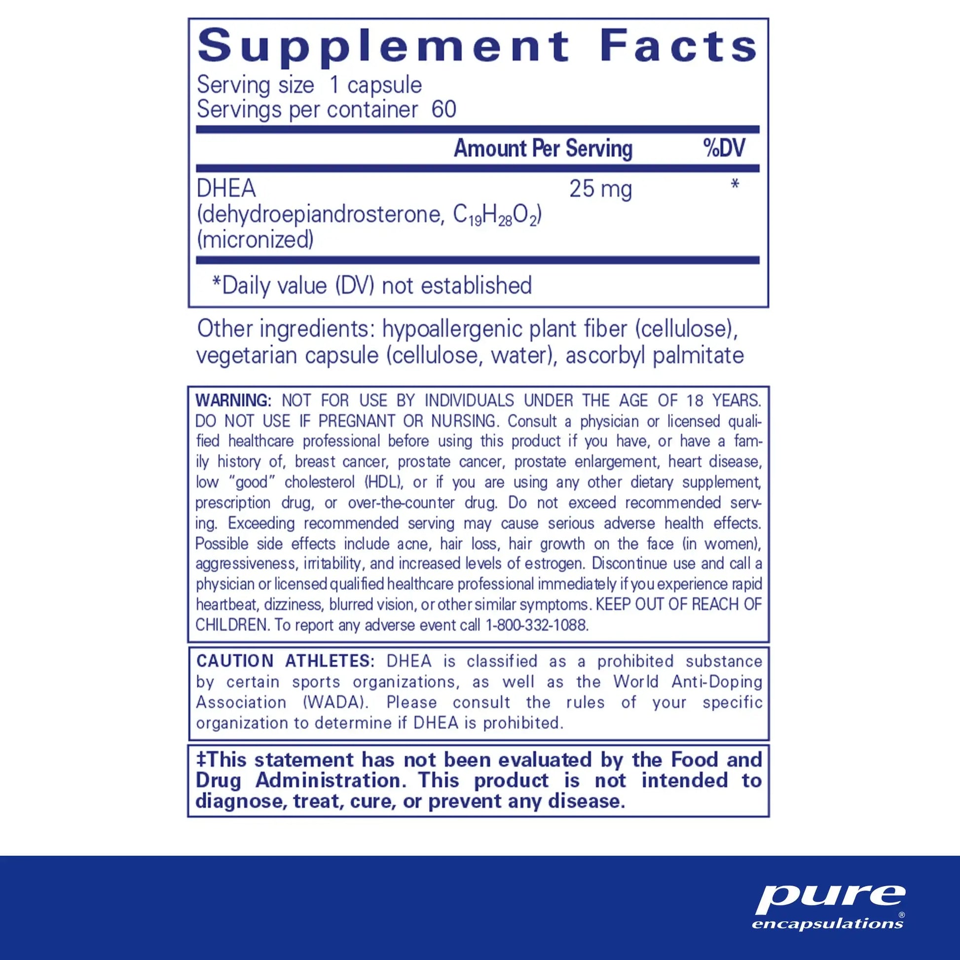 Pure Encapsulations DHEA Capsules