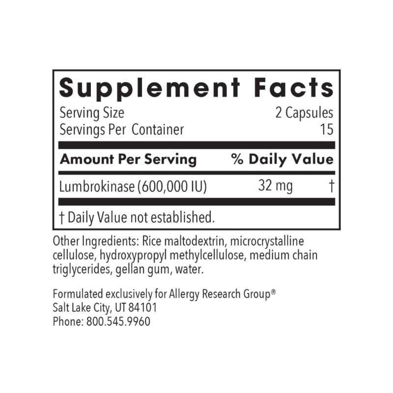 Allergy Research Group Lumbrokinase Capsules 6
