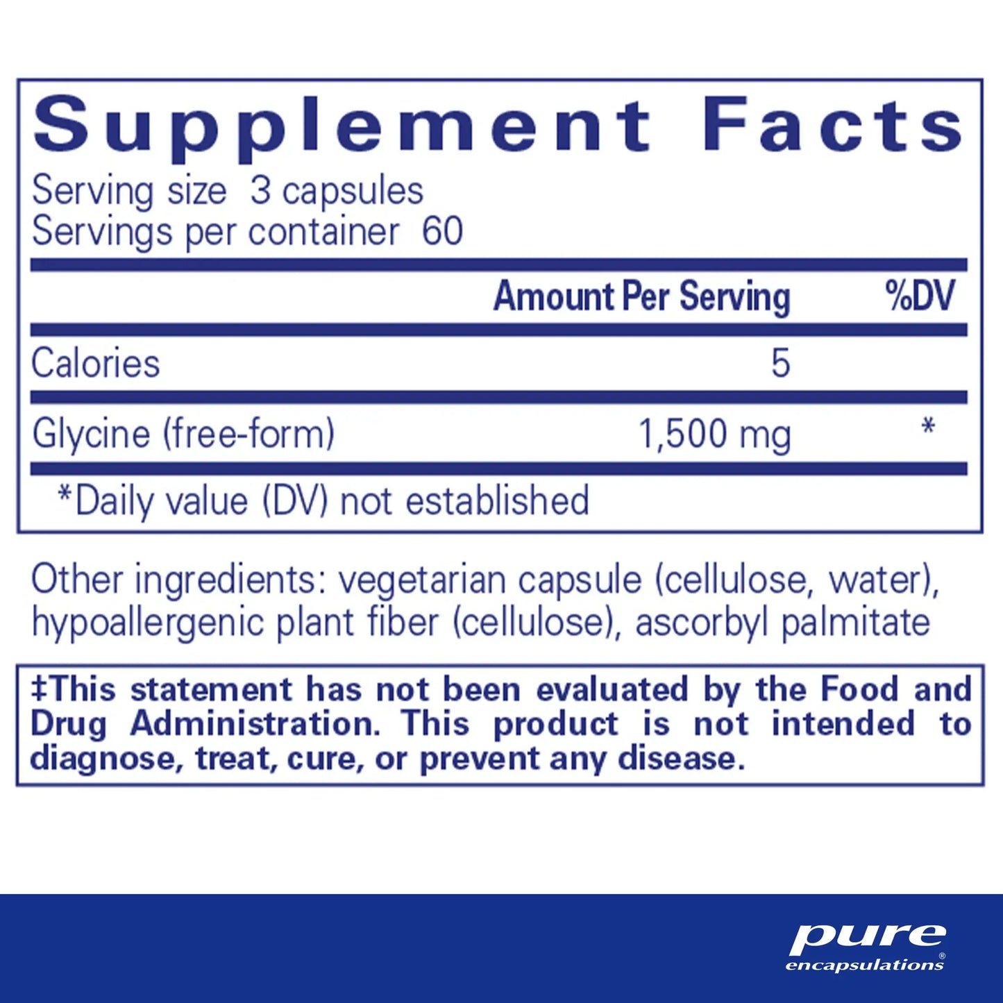 Pure encapsulations glycine capsules
