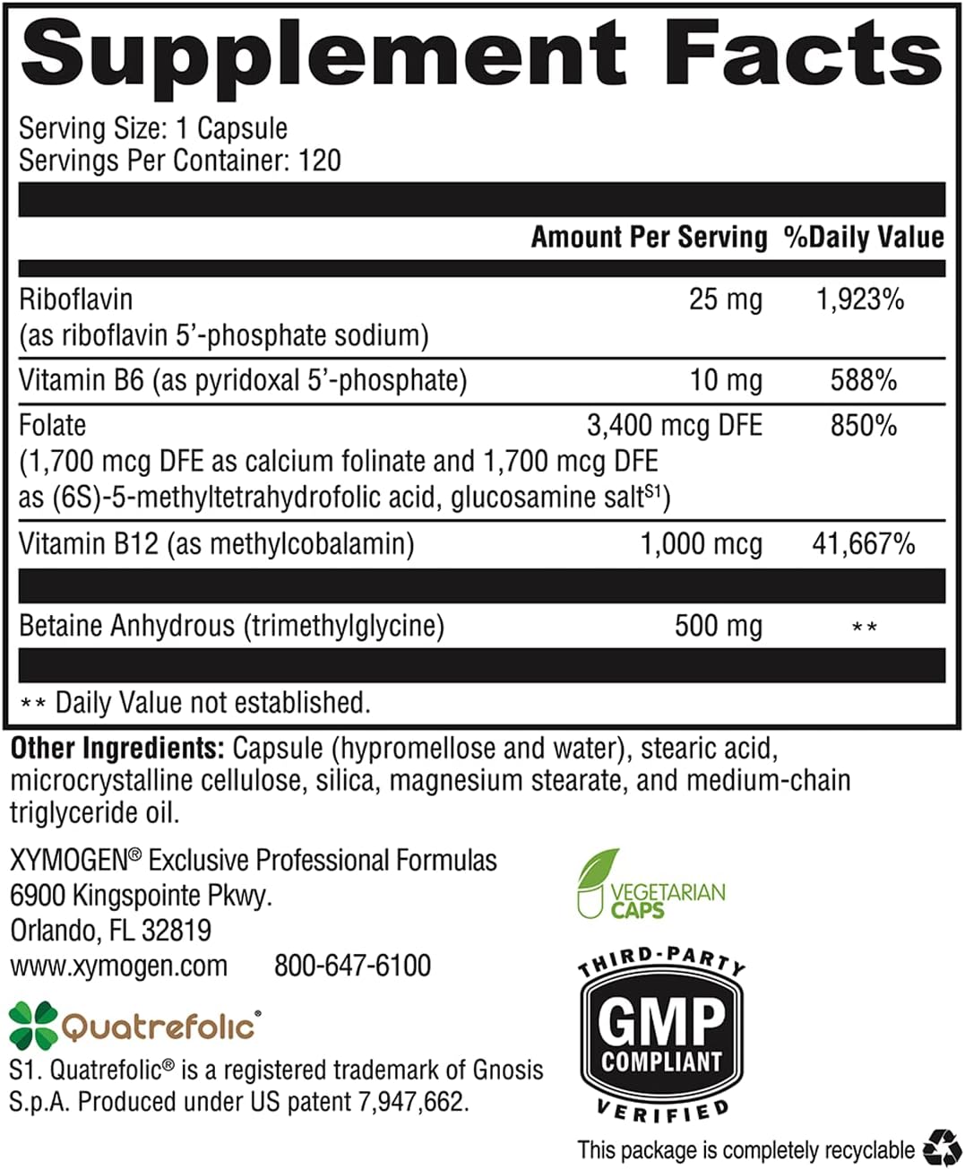 Xymogen Methyl Protect Capsules