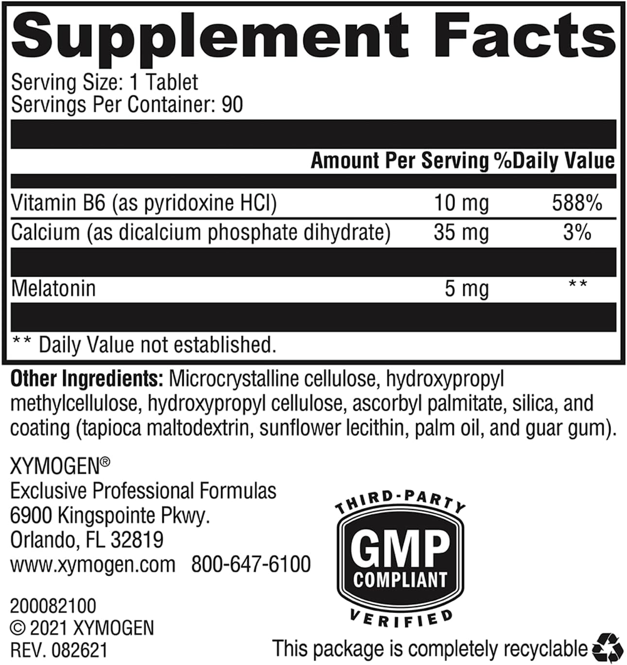 Xymogen Melatonin CR Capsules