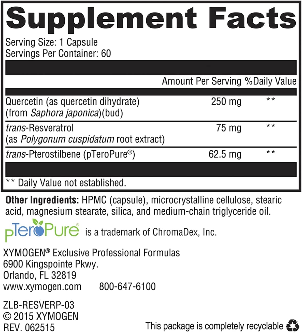 Xymogen Resveratin Plus Capsules