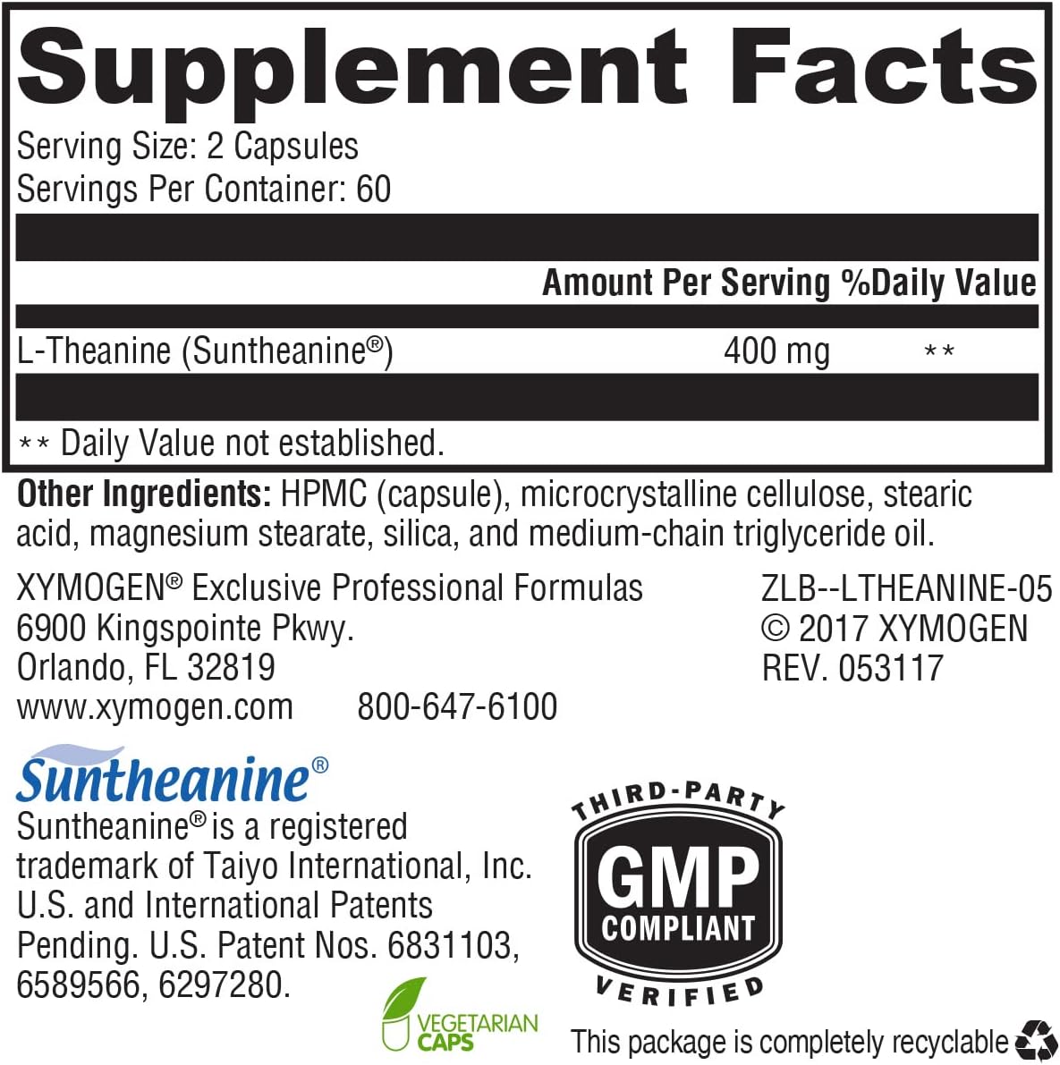 Xymogen L-Theanine Capsules 2