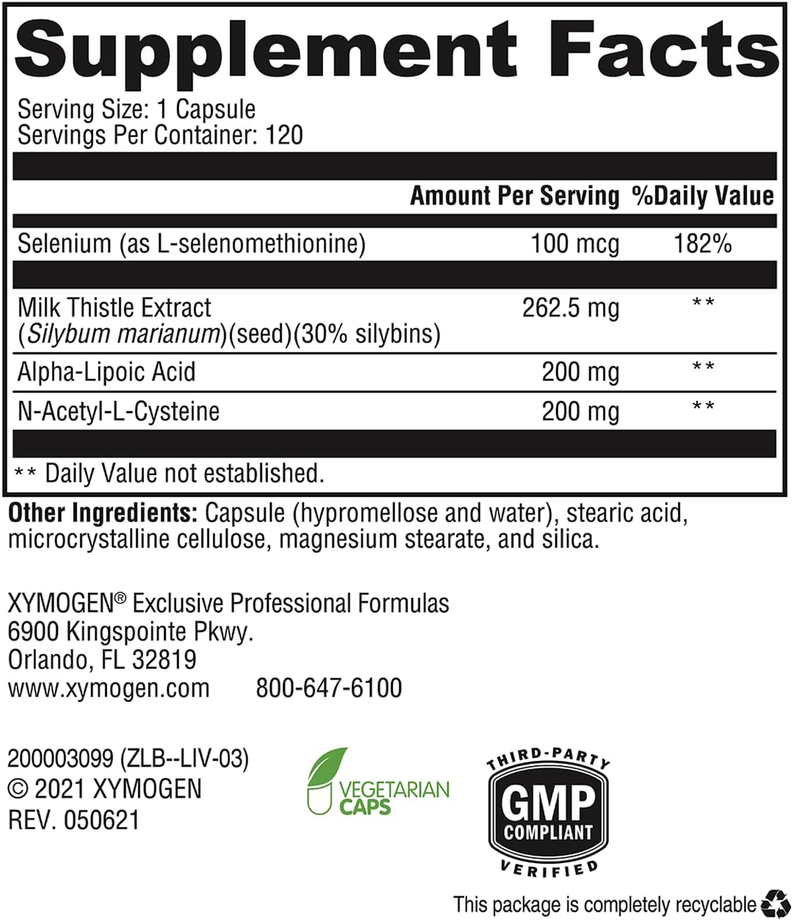 Xymogen Liver Protect Capsules