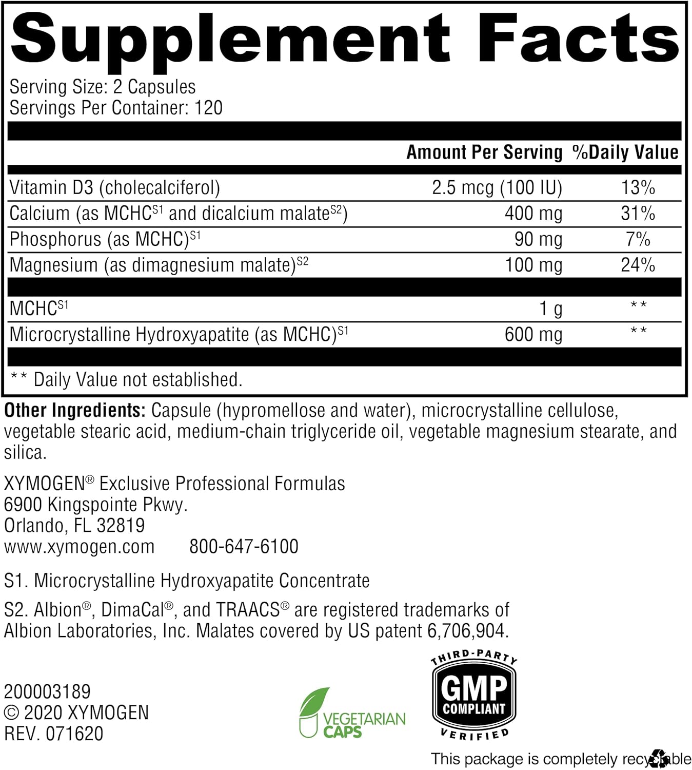 Xymogen Ossopan MD Capsules