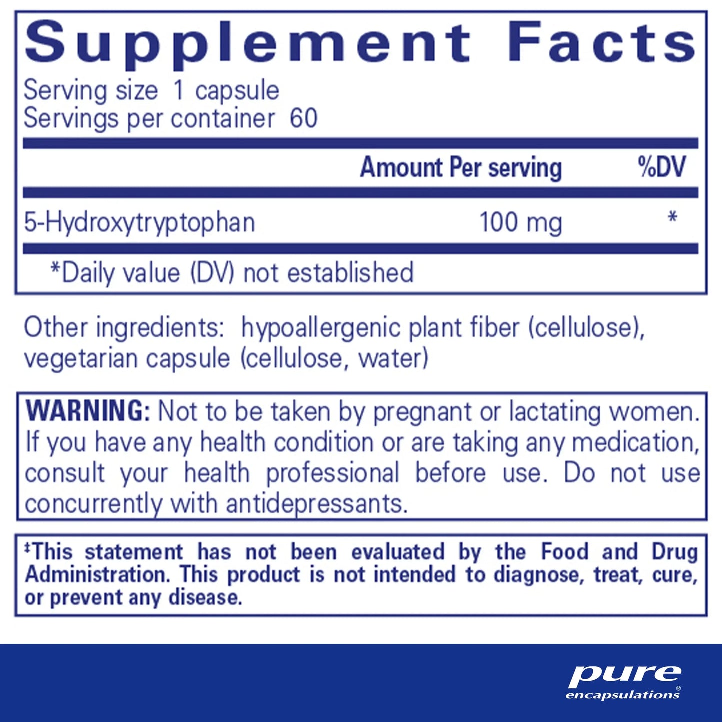 Pure Encapsulations 5-htp capsules