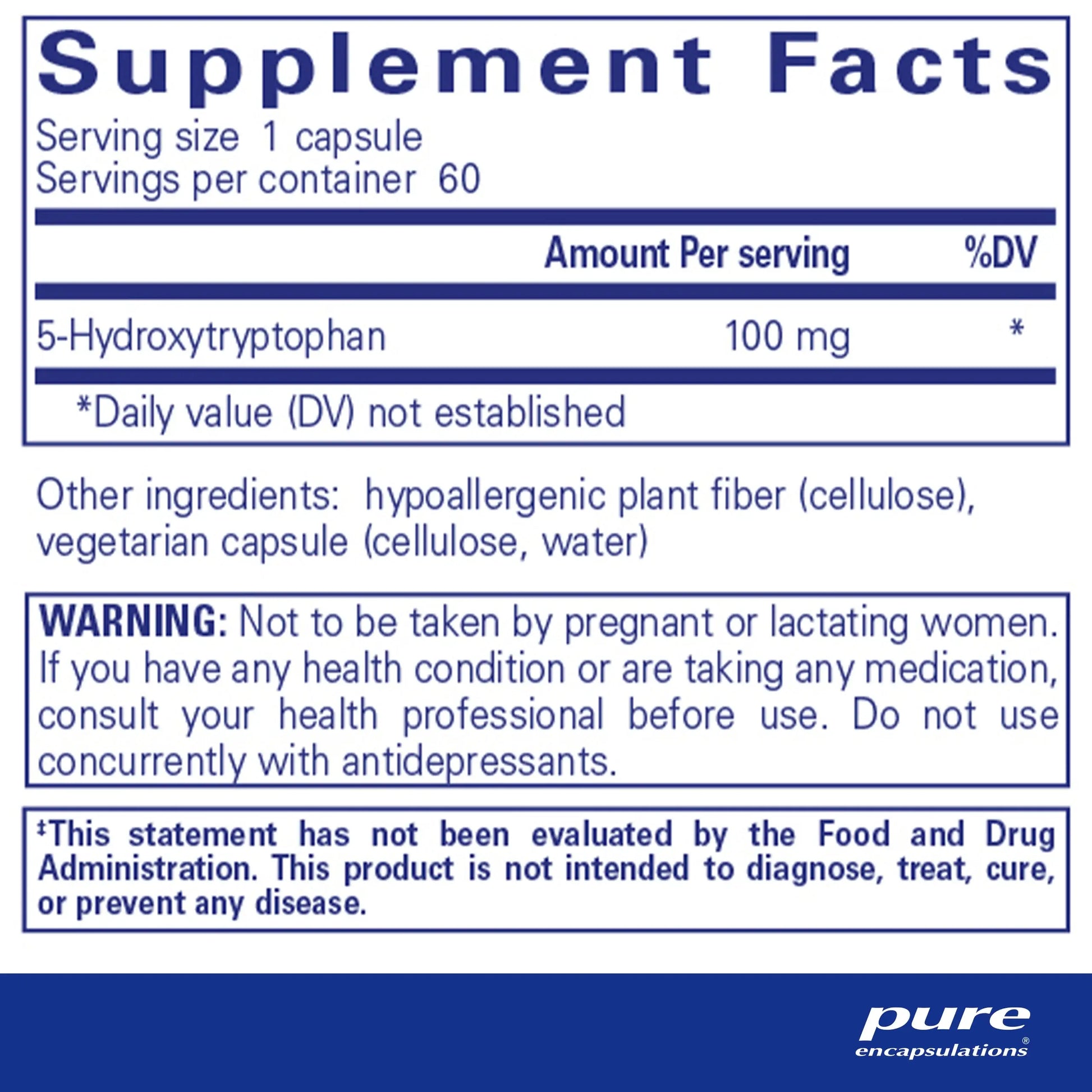 Pure Encapsulations 5-htp capsules
