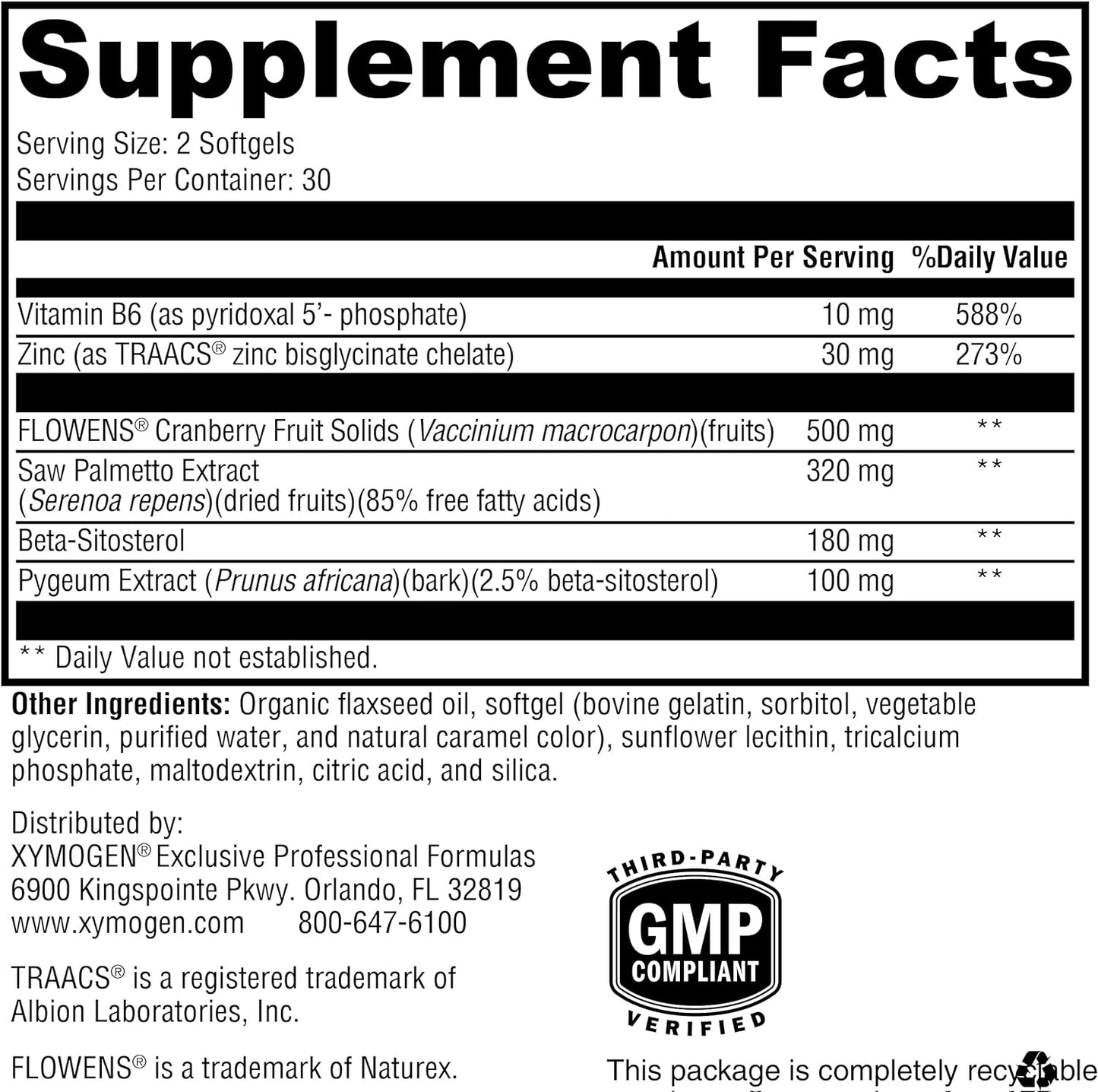 Xymogen Prostate Flo Softgels