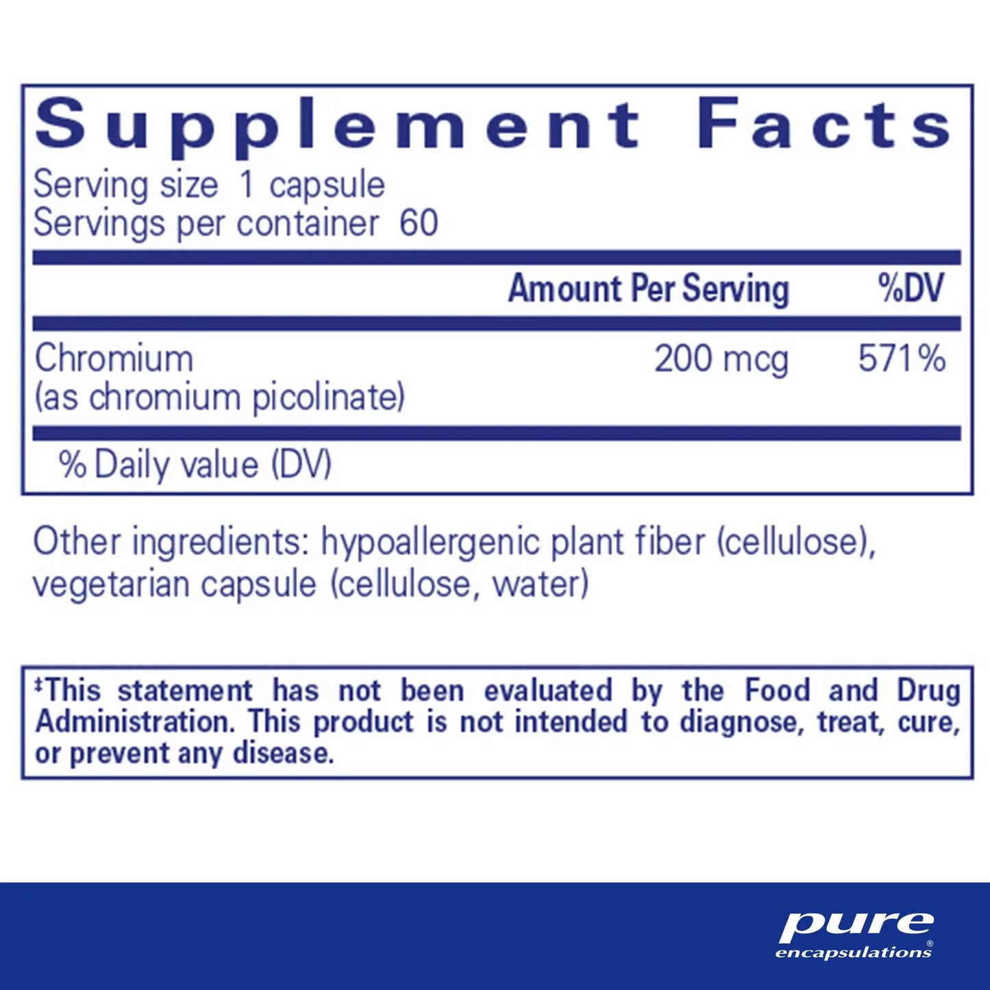 Pure Encapsulations Chromium Capsules