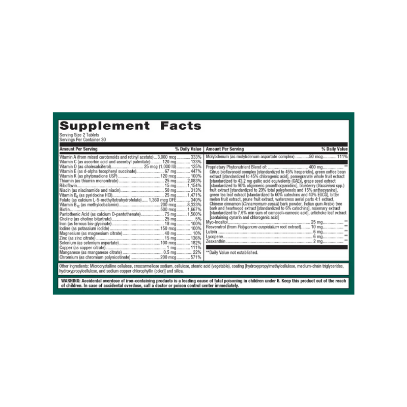 Metagenics PhytoMulti with Iron Tablets 8