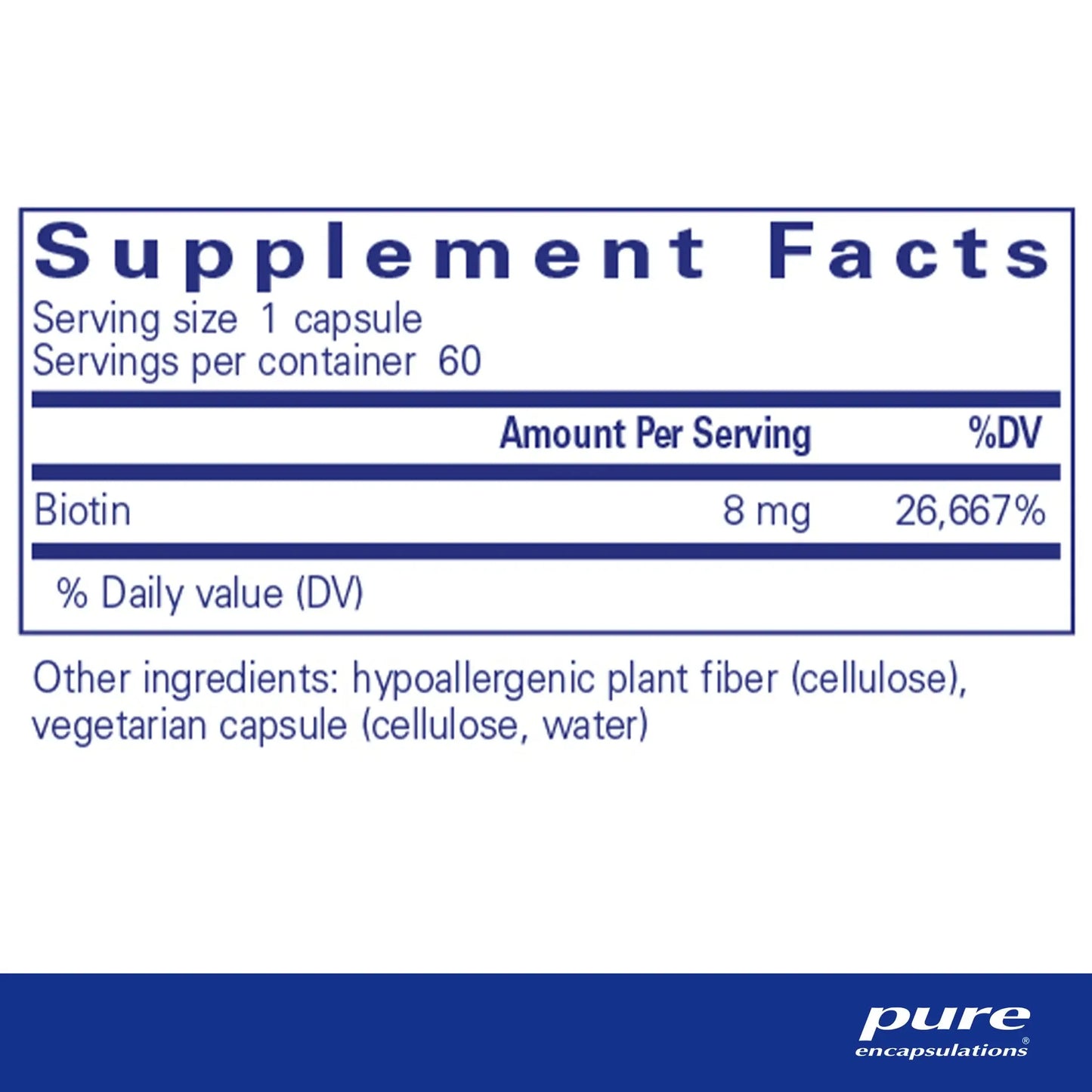 Pure Encapsulations Biotin 8 mg Capsules