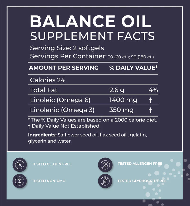 BodyBio Balance Oil (Omega 6+3) Softgels 2