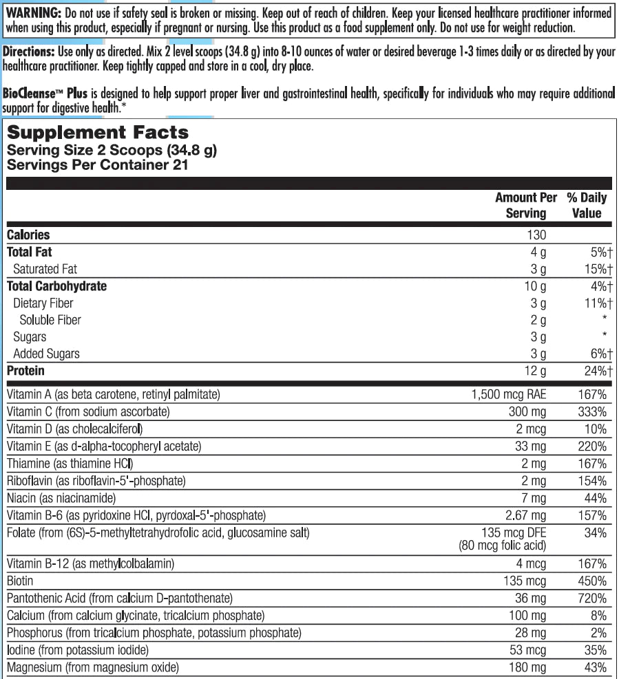 Nutra Biogenesis BioCleanse Plus Powder 2