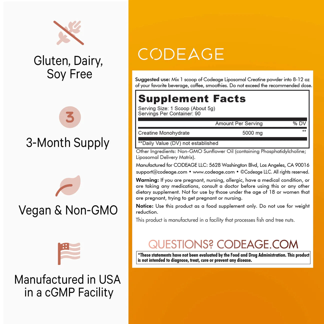 CodeAge Liposomal Creatine Monohydrate Powder 2