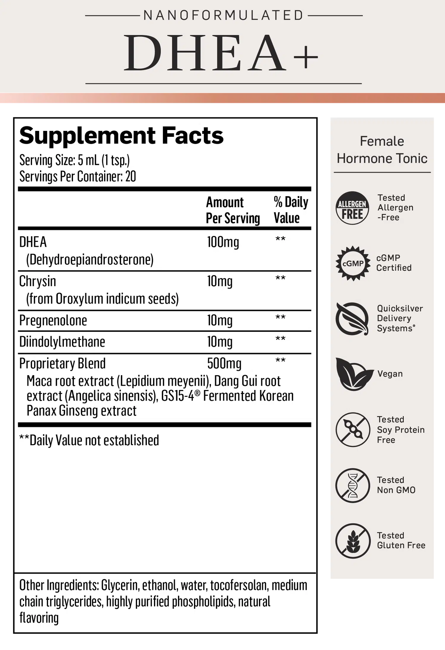 QuickSilver DHEA+ Female Hormone Tonic 2