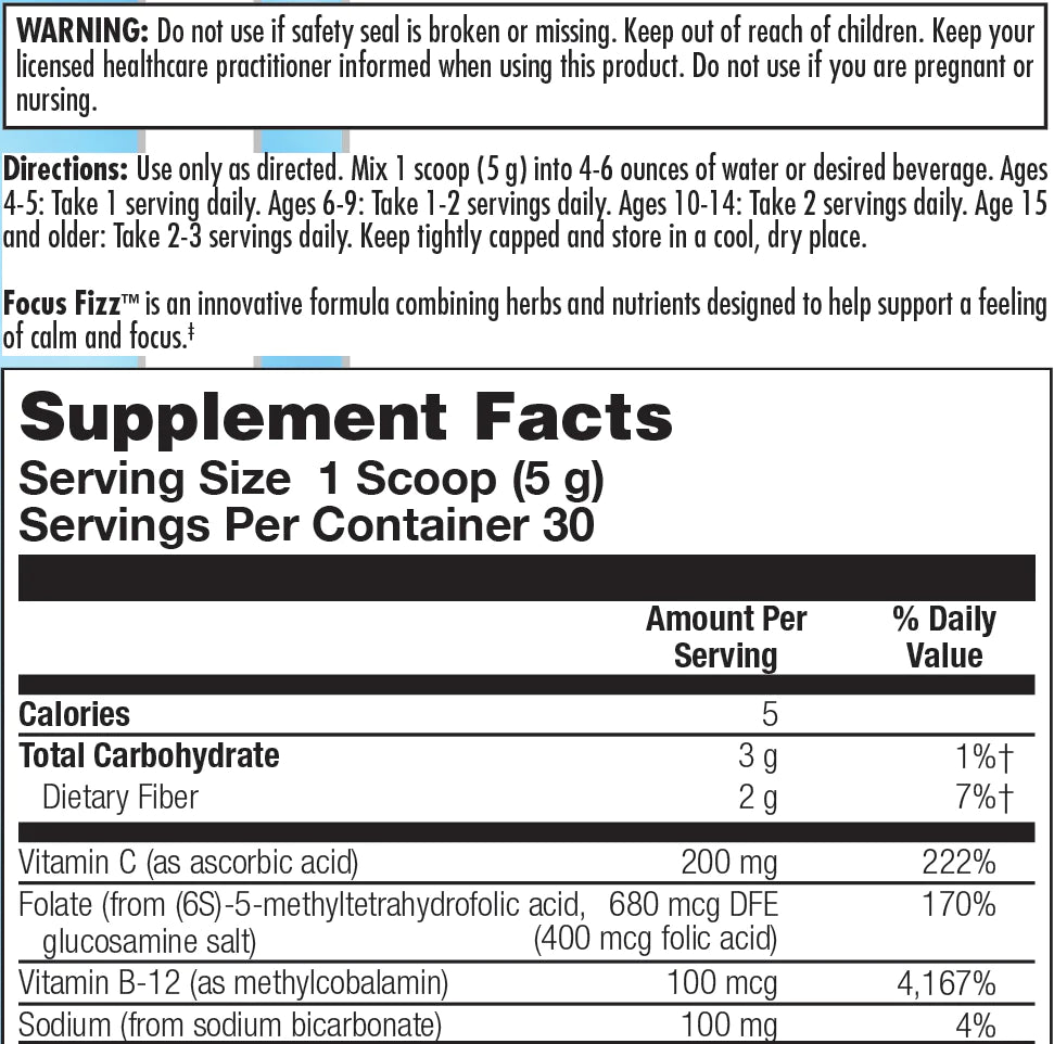 Nutra Biogenesis Focus Fizz Powder 2