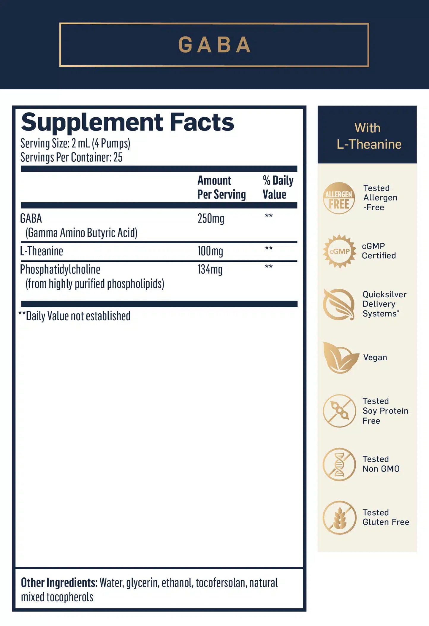 QuickSilver Liposomal GABA with L-theanine Liquid 2
