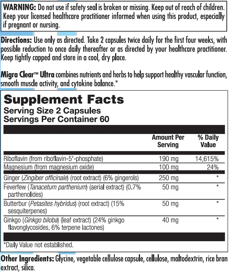 Nutra Biogenesis Migra Clear Ultra Capsules 2