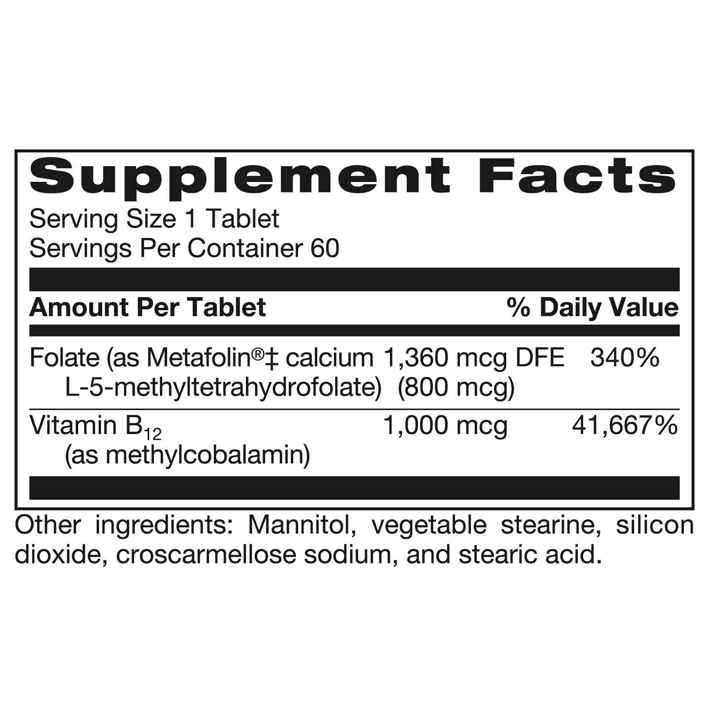 Neurobiologix Bioactive B12-Folate Tablets