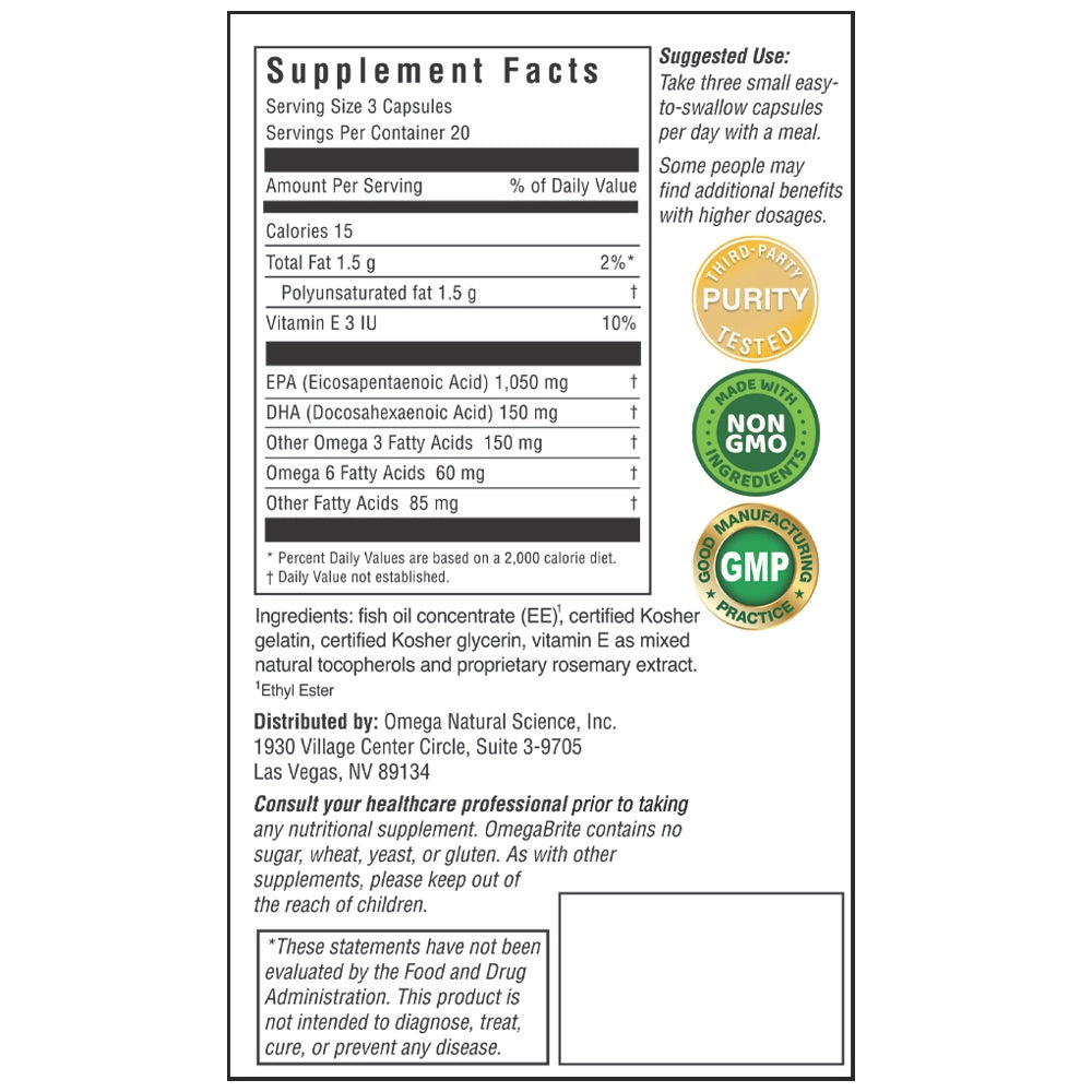 OmegaBrite 70/10 MD Advanced Omega-3 Softgels 4