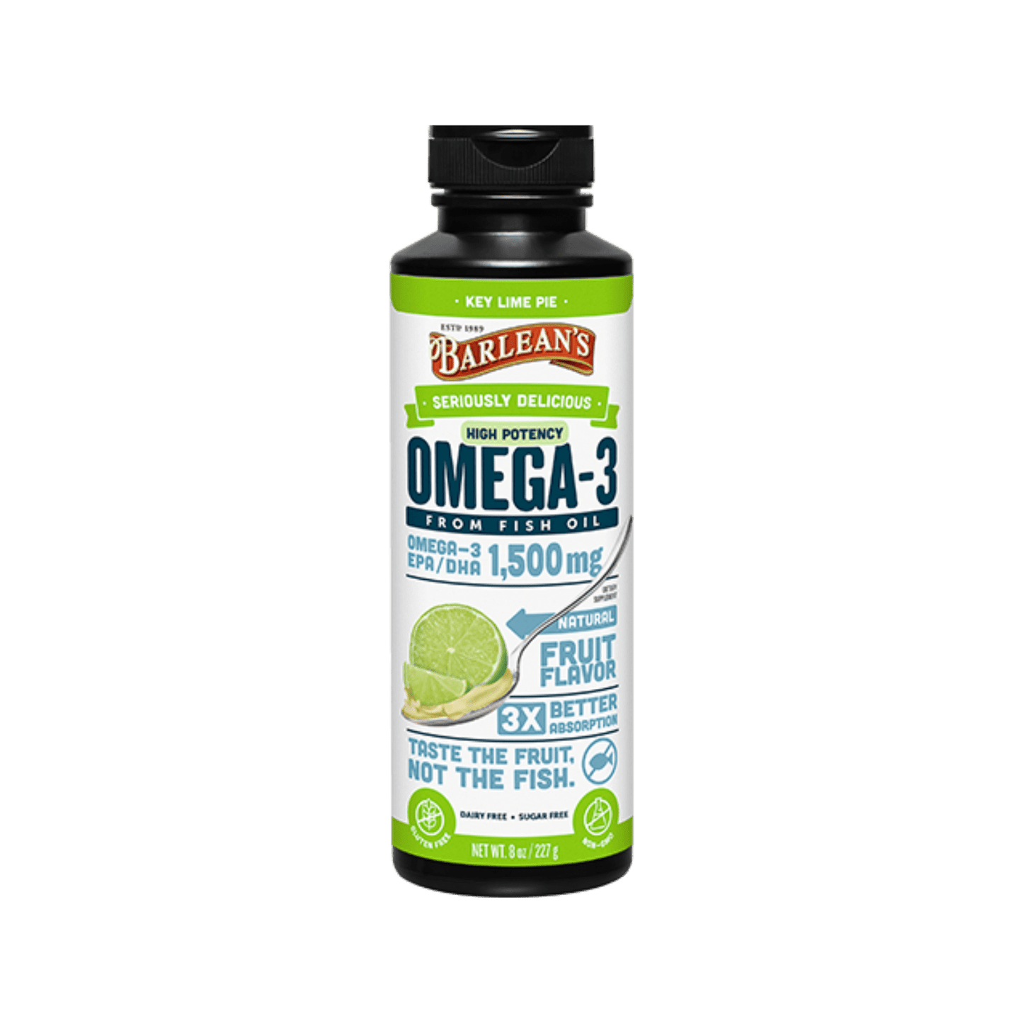 Barlean's Omega 3 High Potency Fish Oil Key Lime Pie Liquid 1