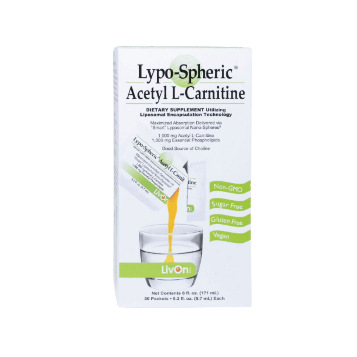 LivOn Lypo-Spheric Acetyl L-Carnitine Liquid Packets 1