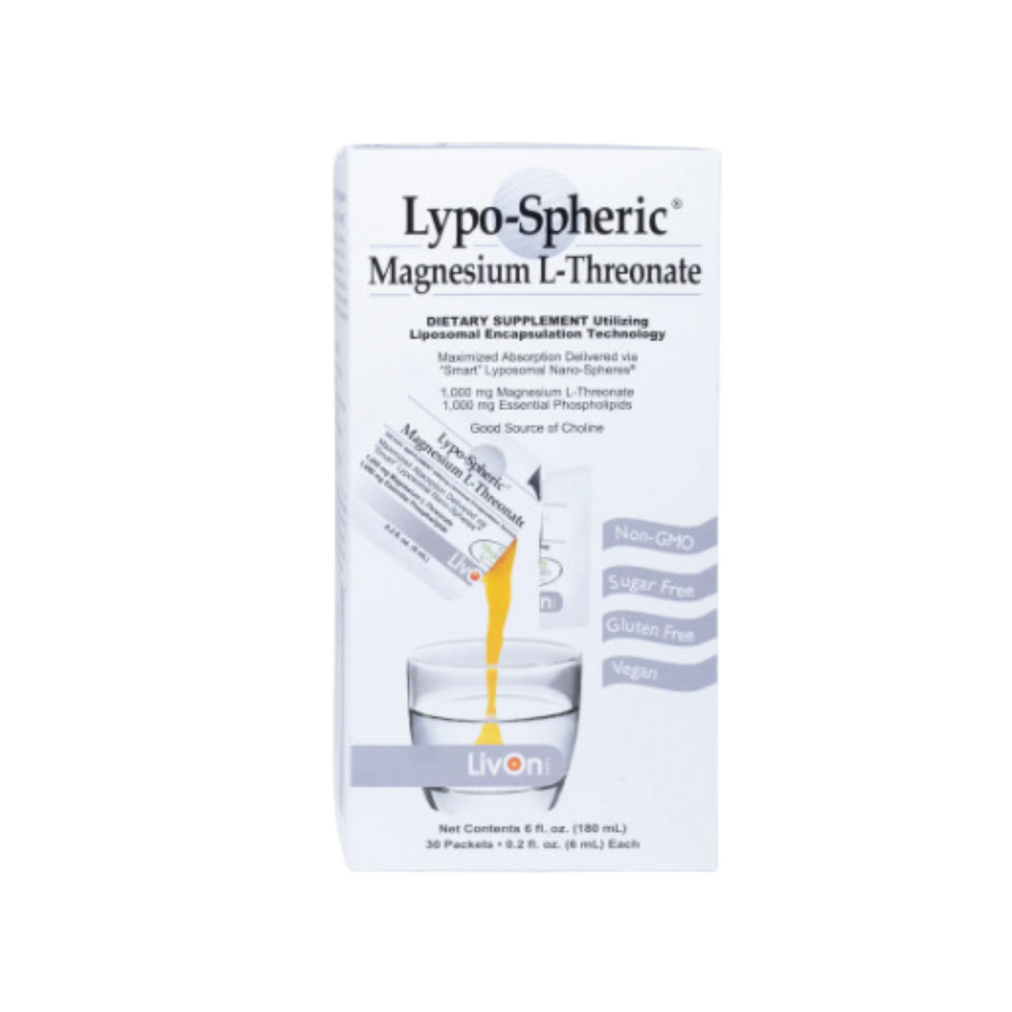 LivOn Lypo-Spheric Magnesium L-Threonate Liquid Packets 1