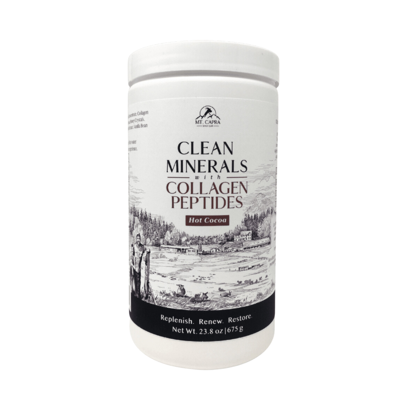 Mt. Capra Clean Minerals with Collagen Peptides Hot Cocoa Powder 1