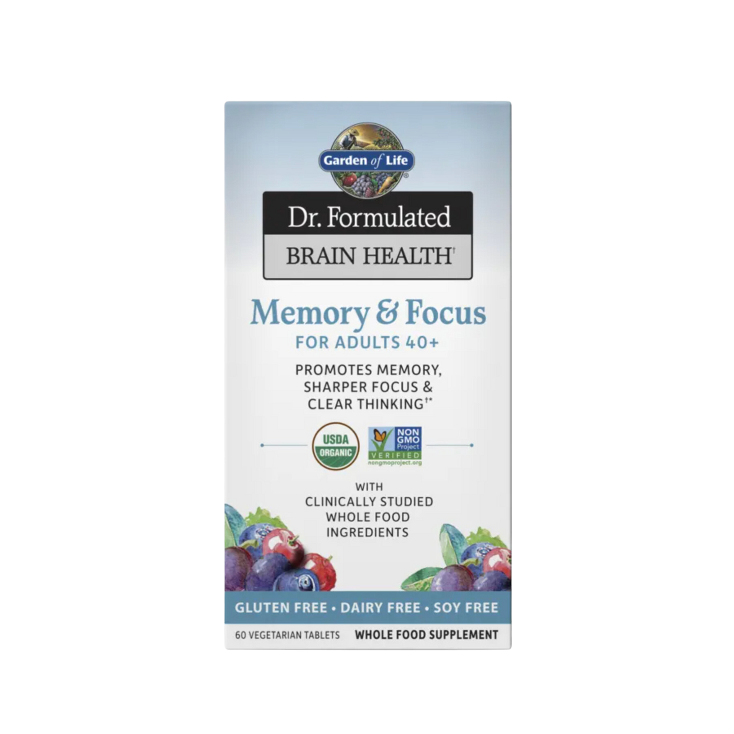 Garden Of Life Brain Health Memory and Focus for Adults 40+ Tablets 1